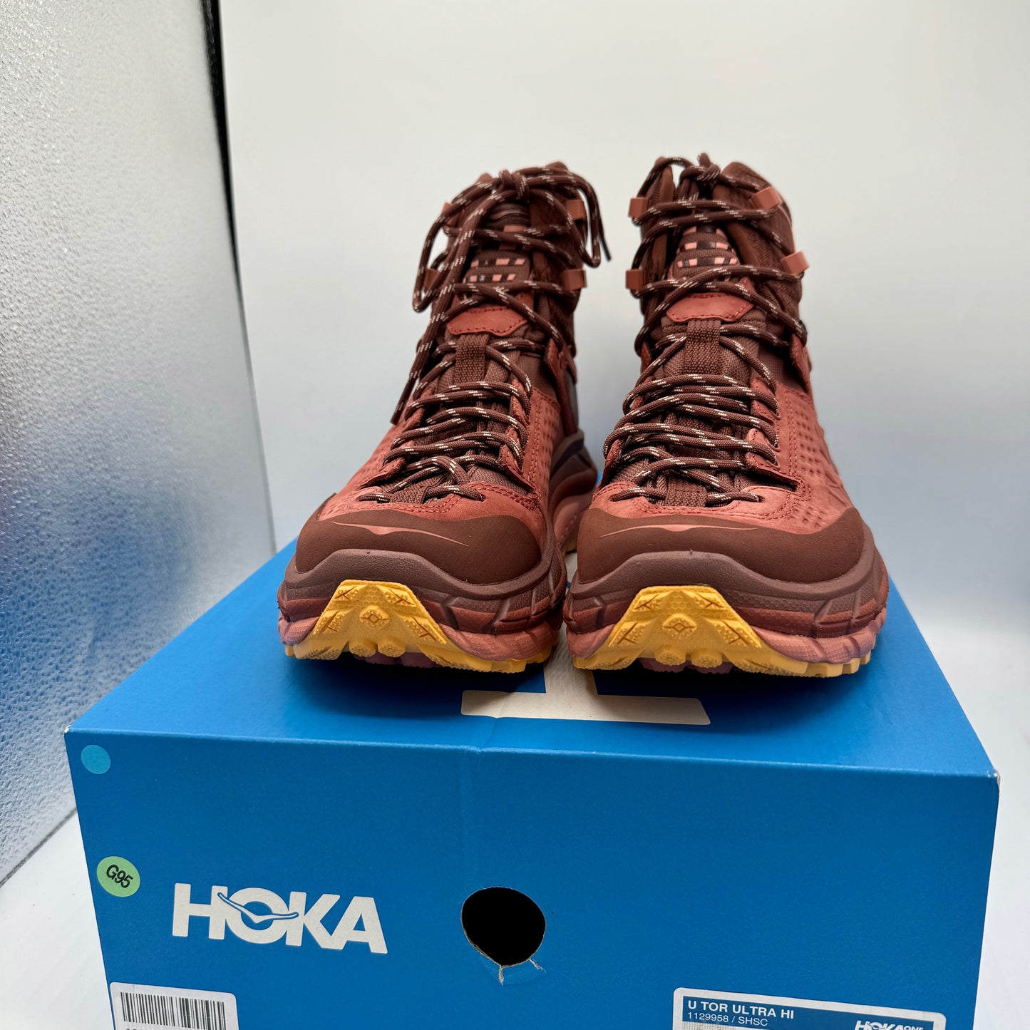 Hoka Tor Ultra Hi Hiker in Red Spice / Hot Sauce Hiking Boots Unisex