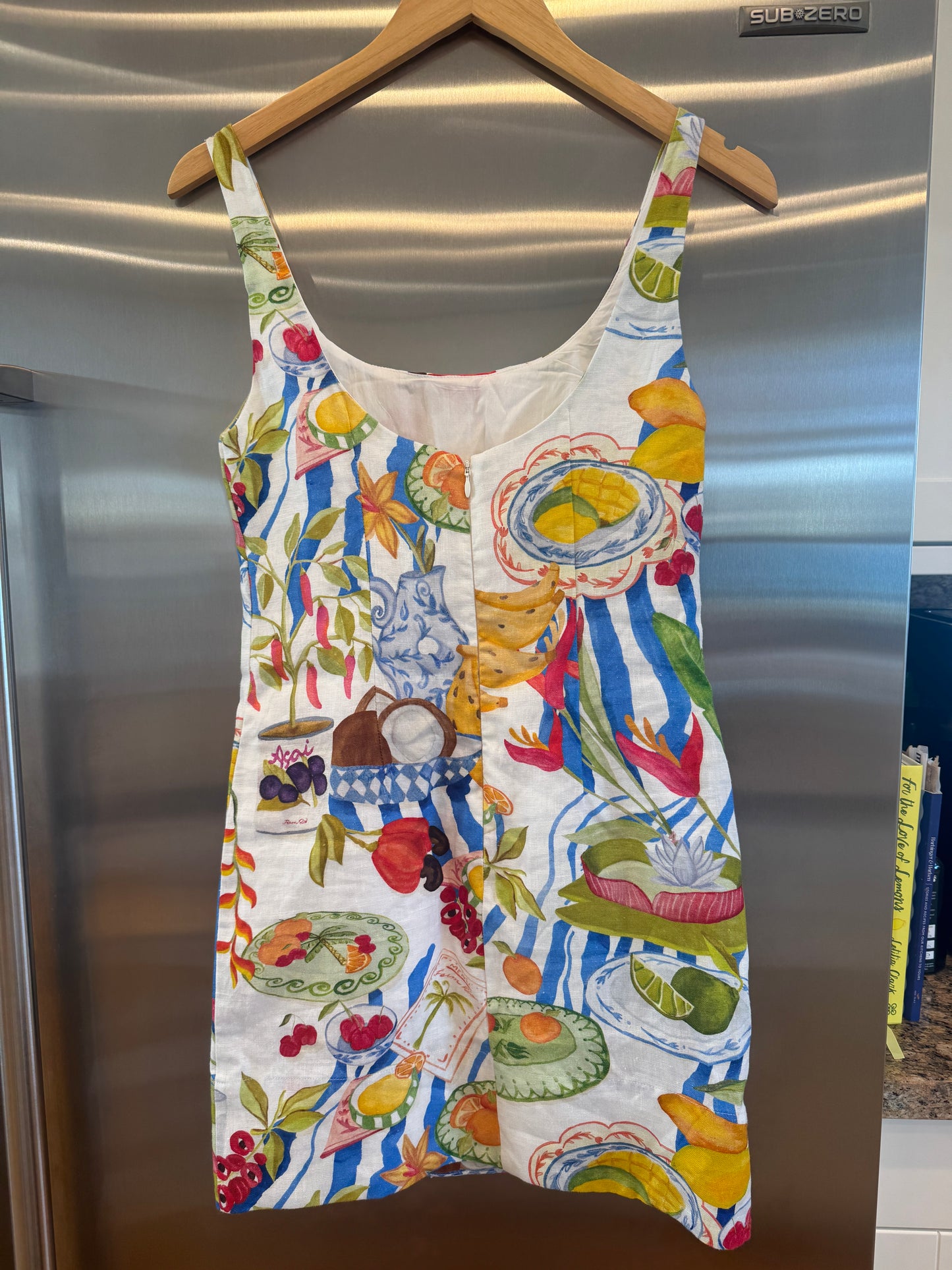 Farm Rio Linen Mini Dress in Fresh Table Multicolor