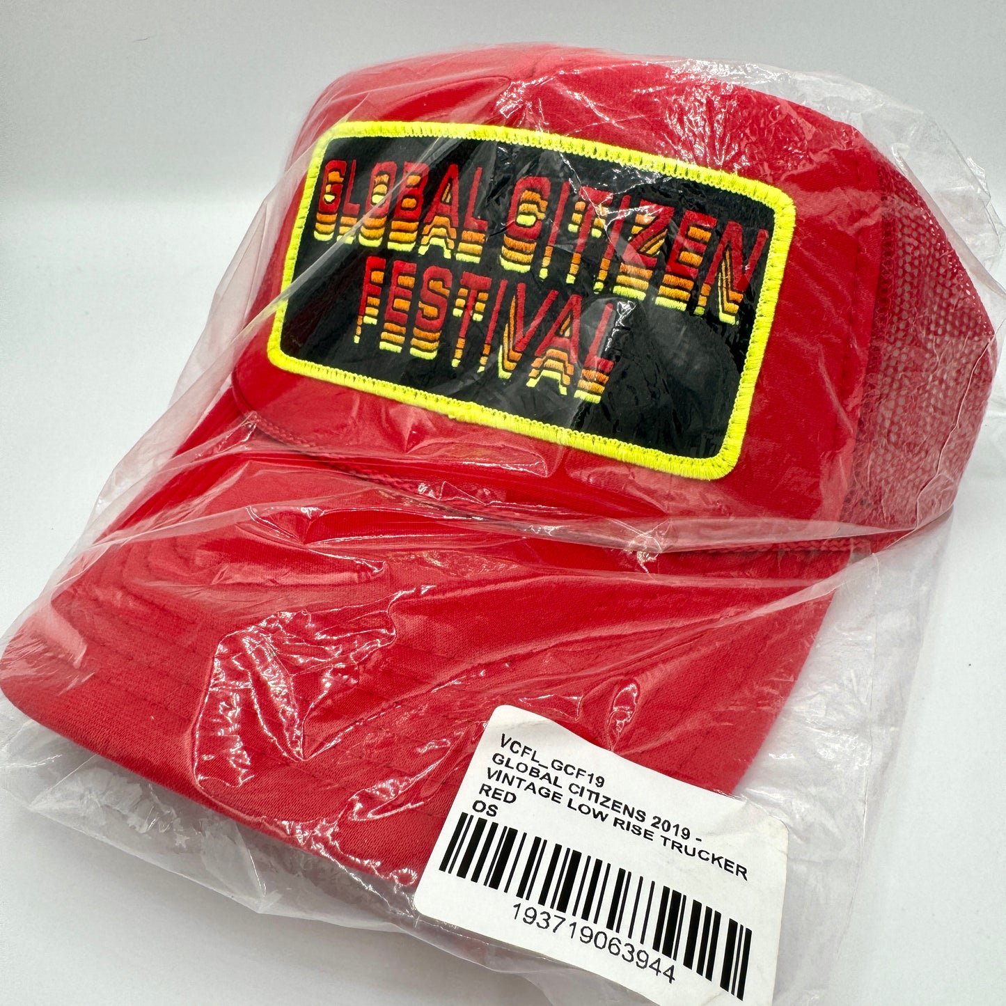 Aviator Nation Global Citizen 2019 Festival Trucker Hat Red embroidered