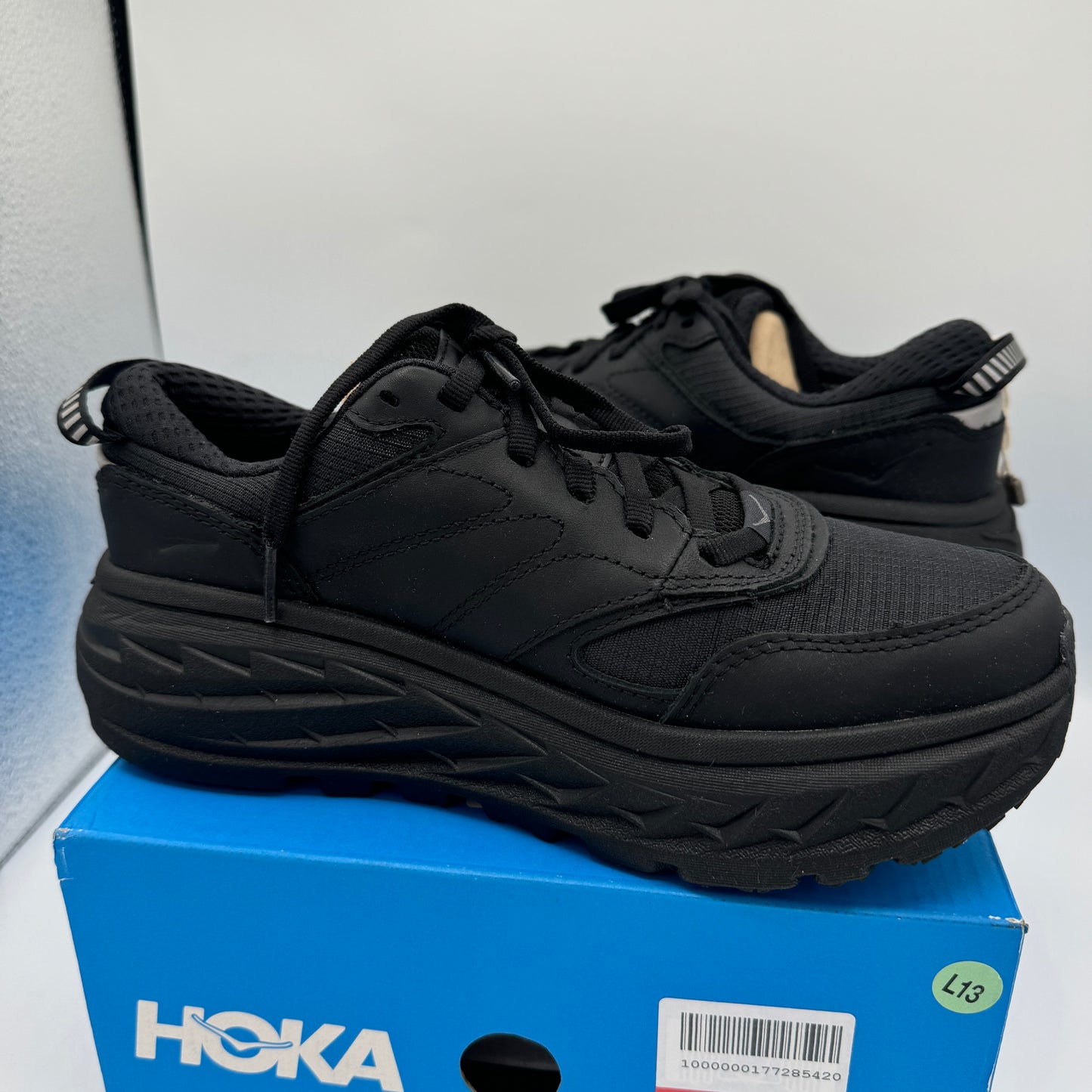 Hoka Bondi L Leather U Unisex GoreTex Black Cushioned Shoes BBLC Waterproof