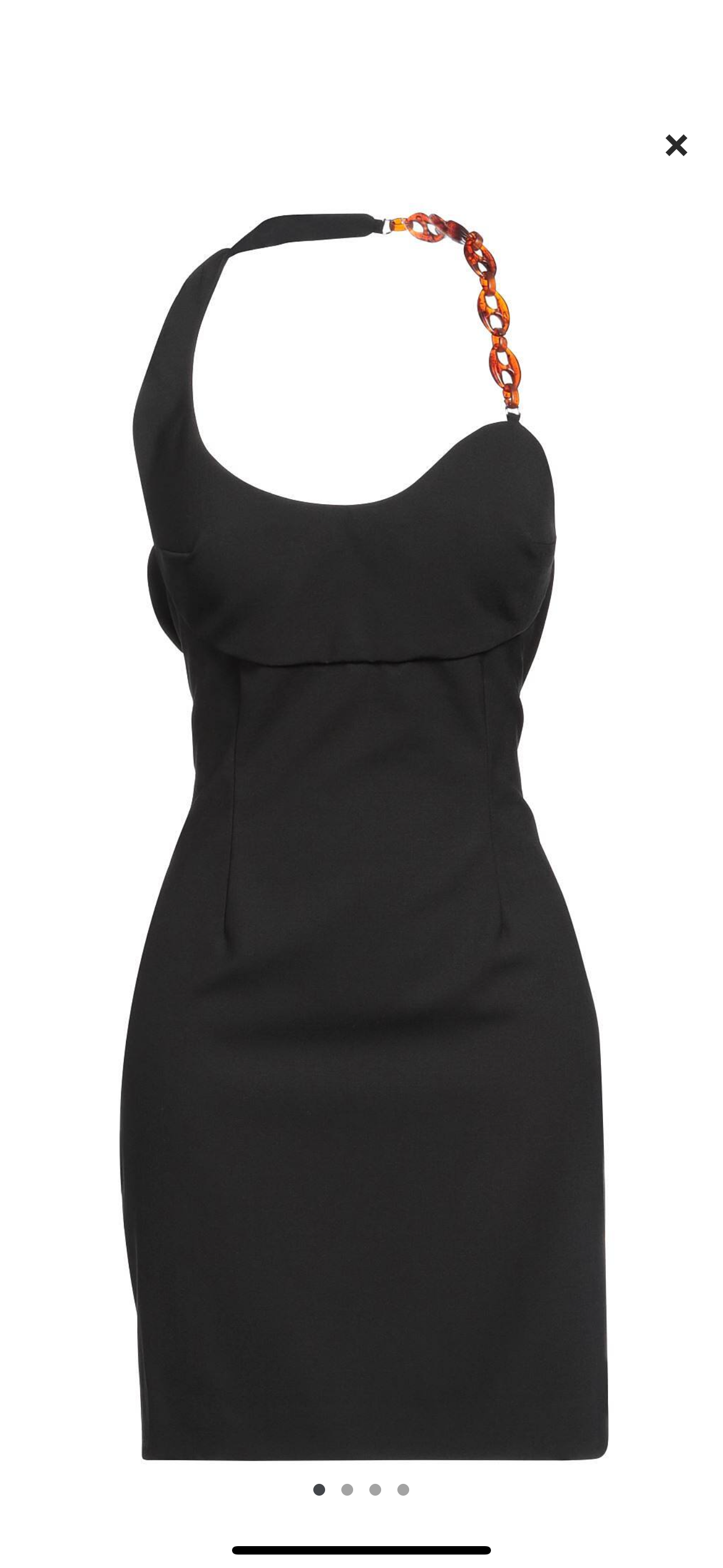 Coperni Cocktail Dress Halter Neck Black Asymmetrical Neck Detail Poly Wool