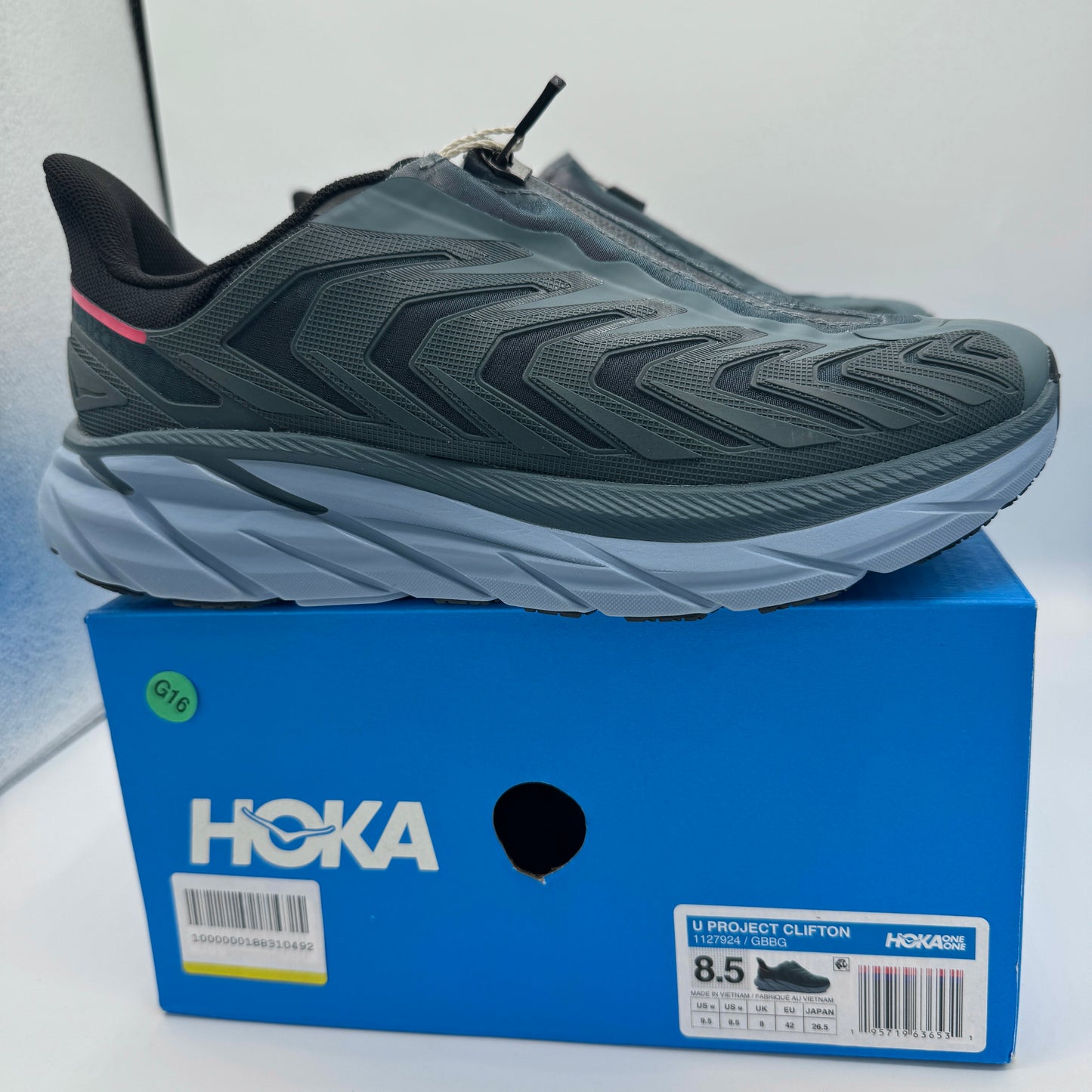 Hoka Project Clifton Unisex Shoes - Lead / Navy Goblin GBBG Blue