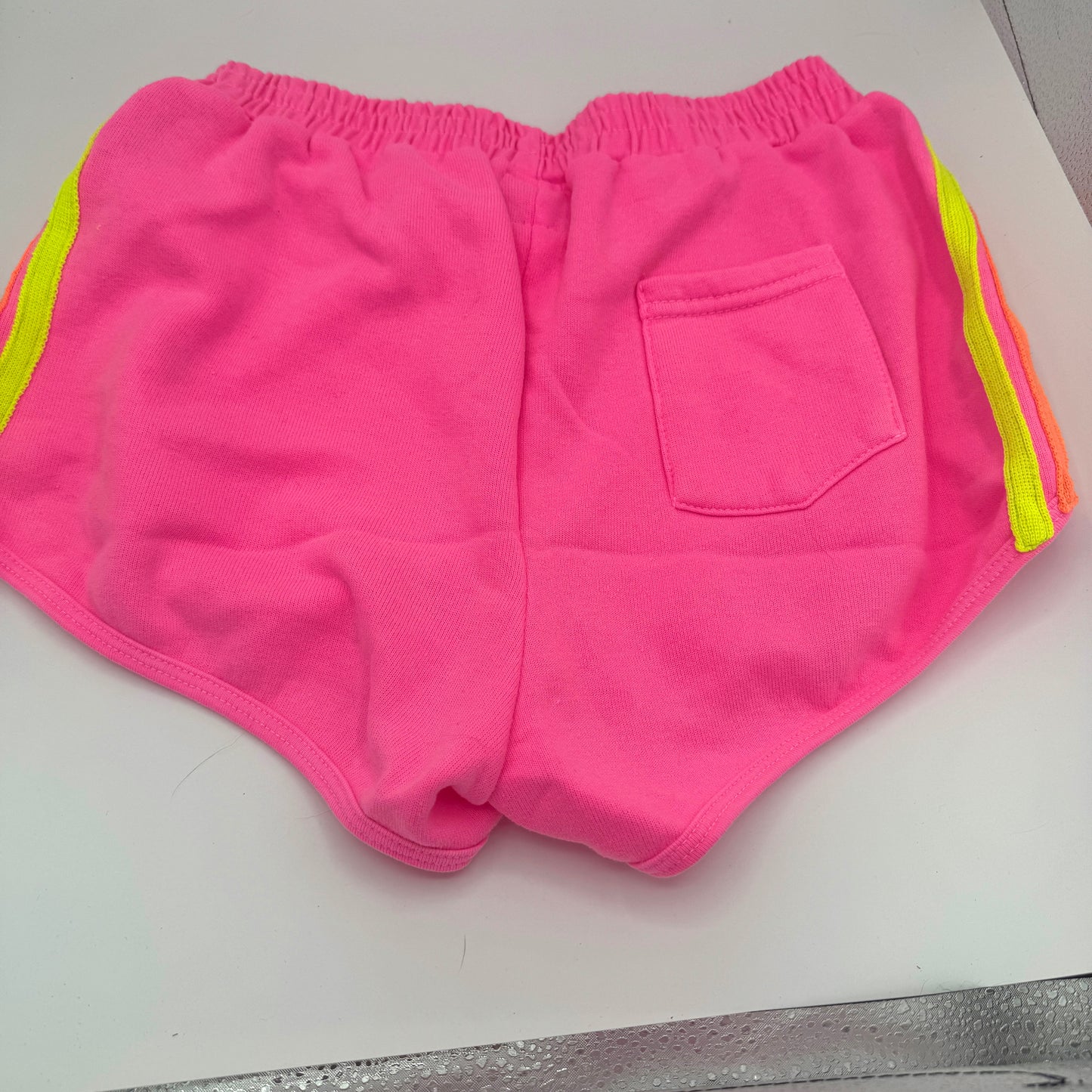 Aviator Nation 5 Stripe Jogger Shorts in Neon Pink - RARE / Discontinued