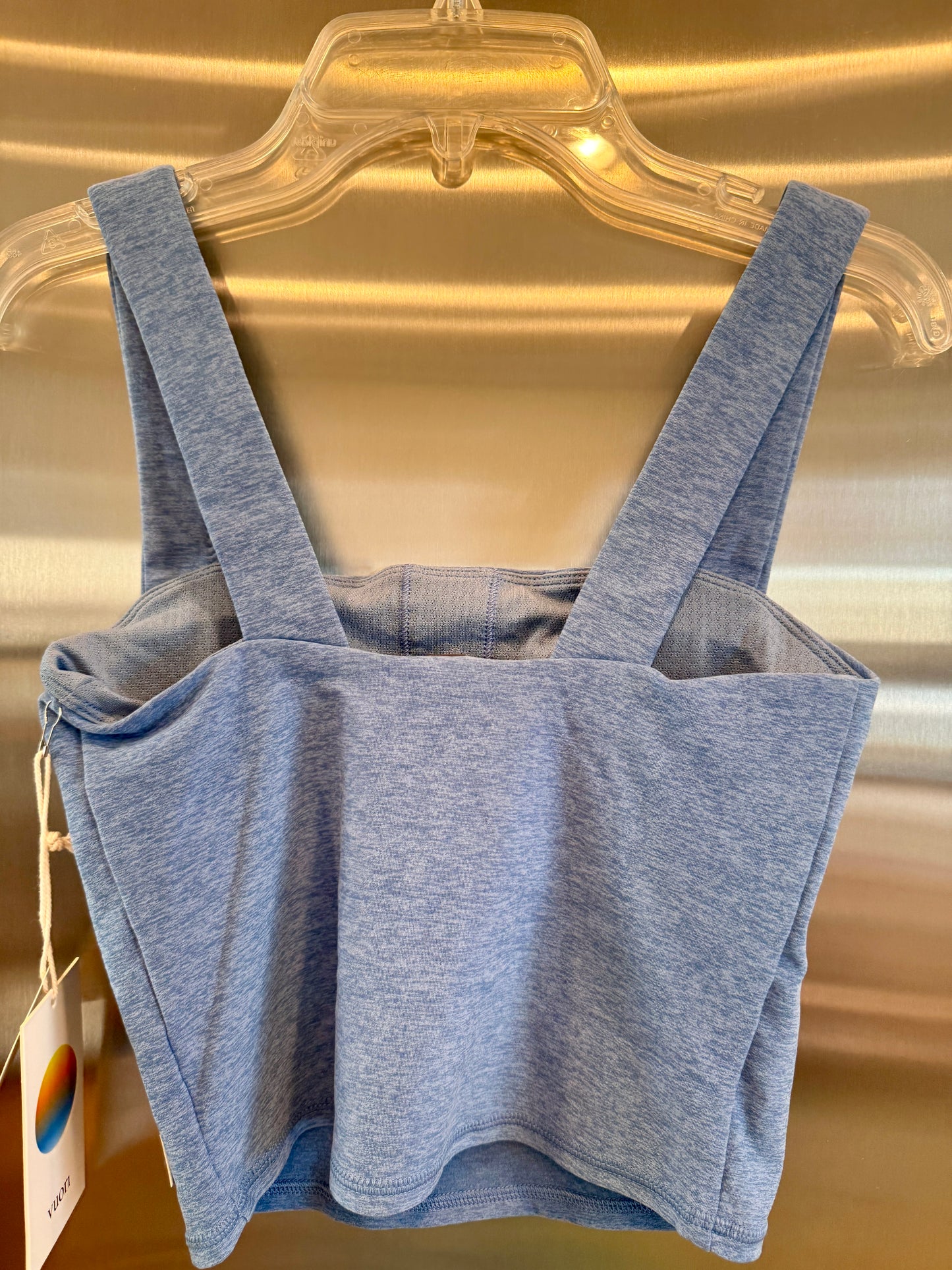 Vuori Elevation Square Neck Tank in Isle Blue Heather - Women’s