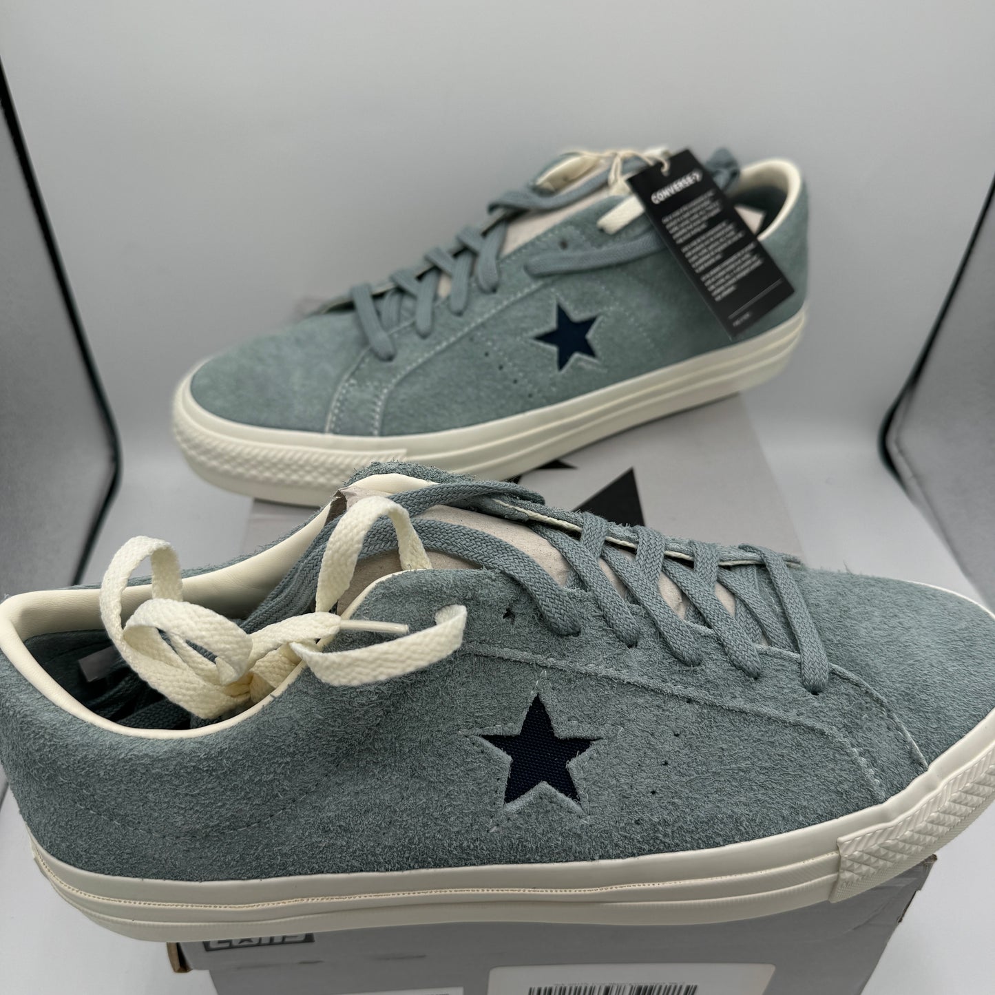 Converse One Star Pro OX in Blue Suede Leather NEW Tide pool grey / navy NEW