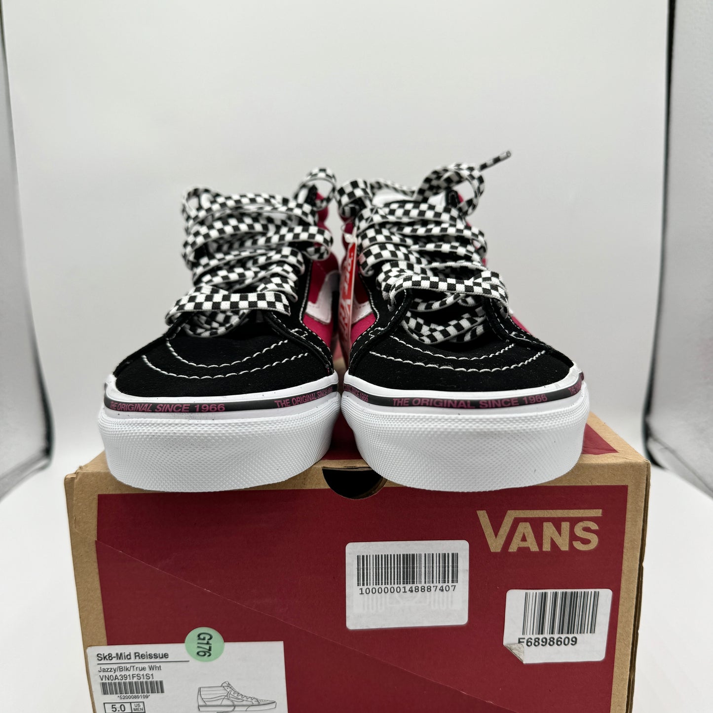 Vans Sk8 Mid Reissue Jazzy Magenta Black white skate sneakers maroon red