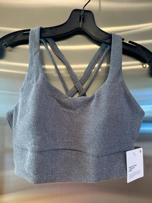 Lululemon Energy Long Line Evolve Bra Top in Herringbone Grey Intertwine Texture Black / White Woven