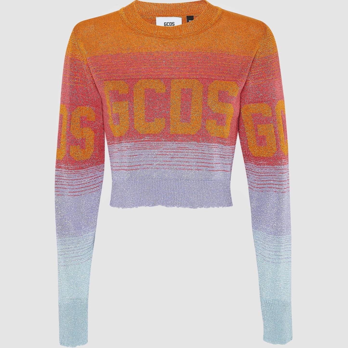 GCDS Lurex Degrade Ombre Cropped Multicolor Sweater