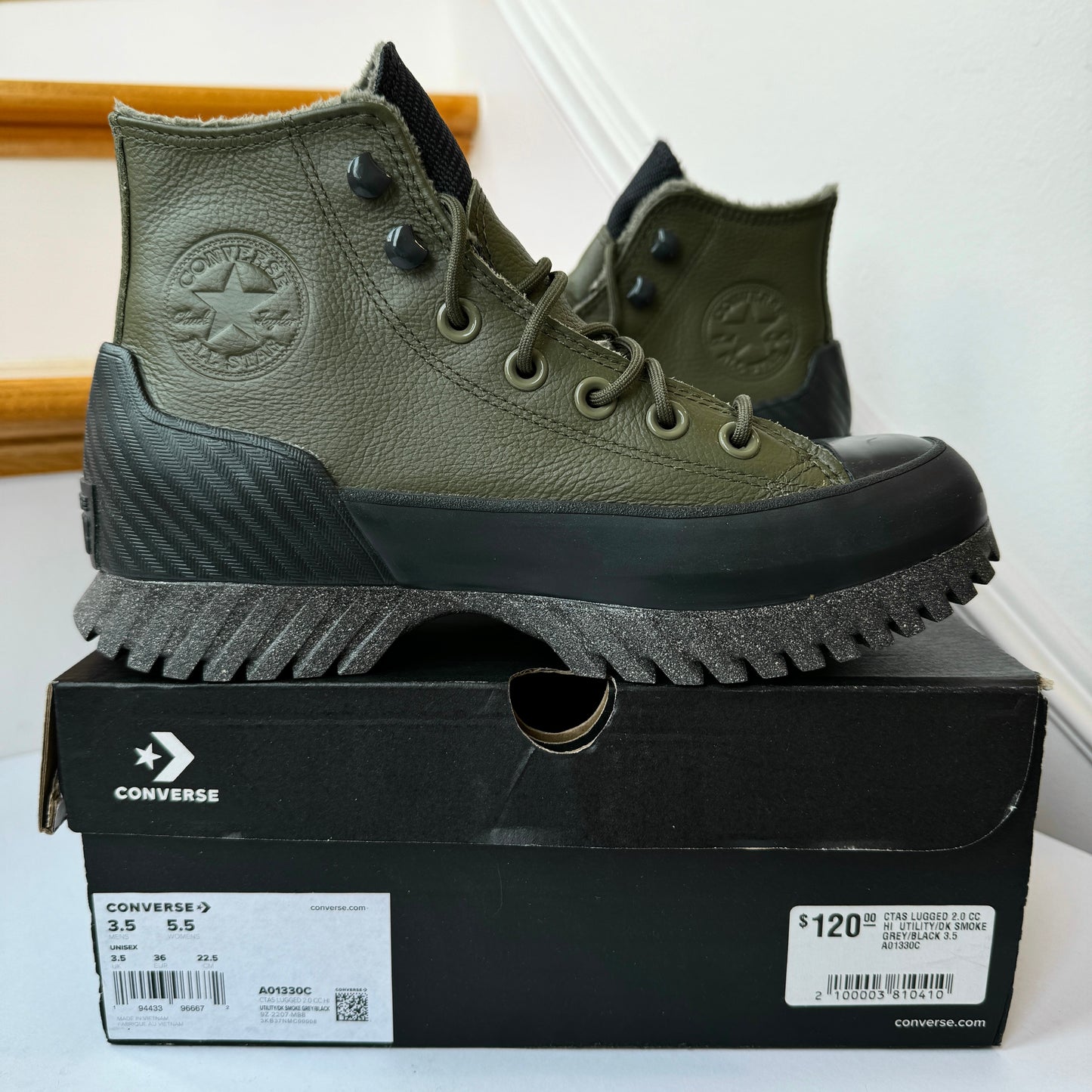Converse Counter Climate Lugged Waterproof Platform Sneakers Green / Black