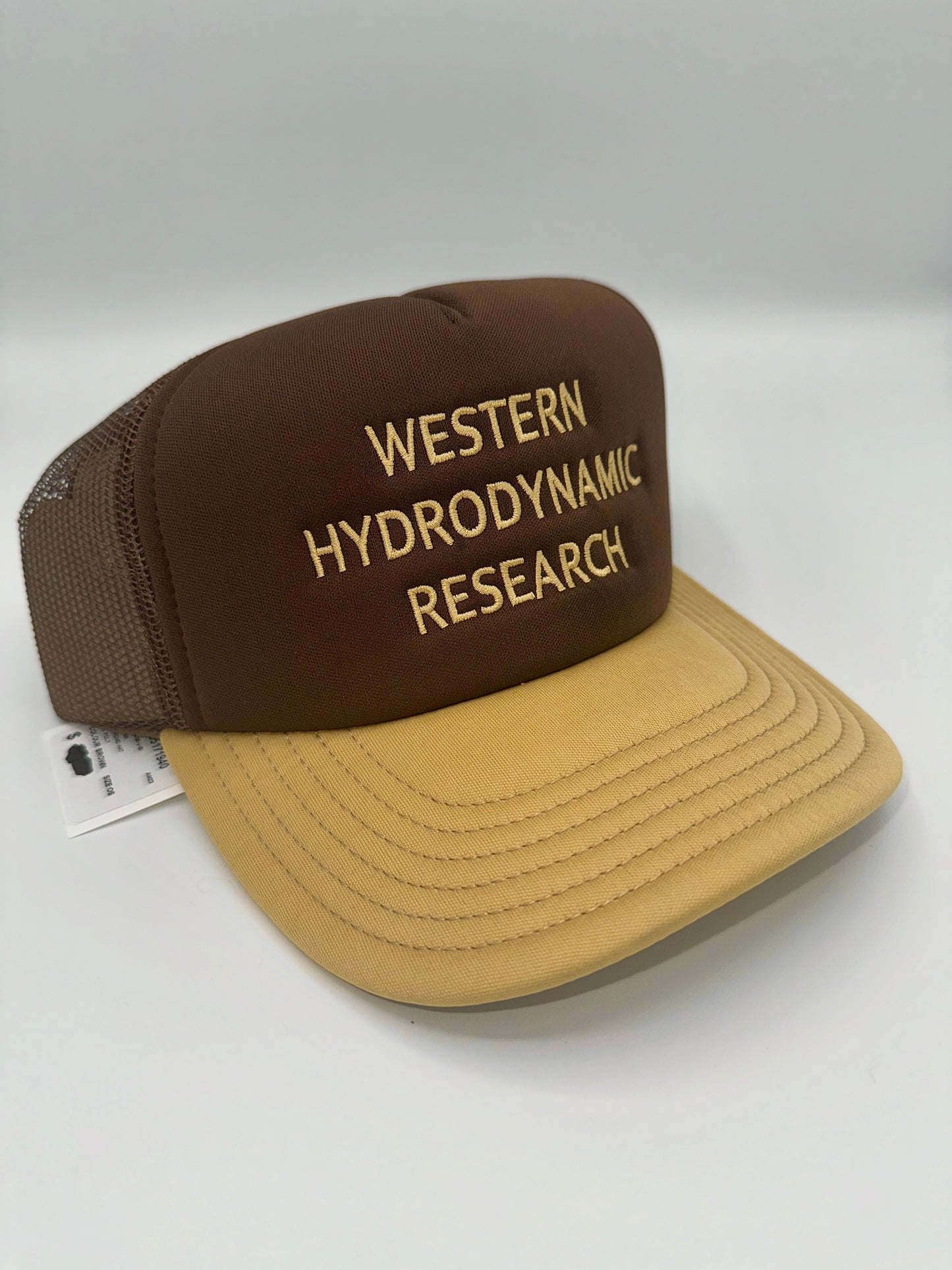 Western Hydrodynamic Research Trucker Hat Otto Promotional Logo Embroidered Brown