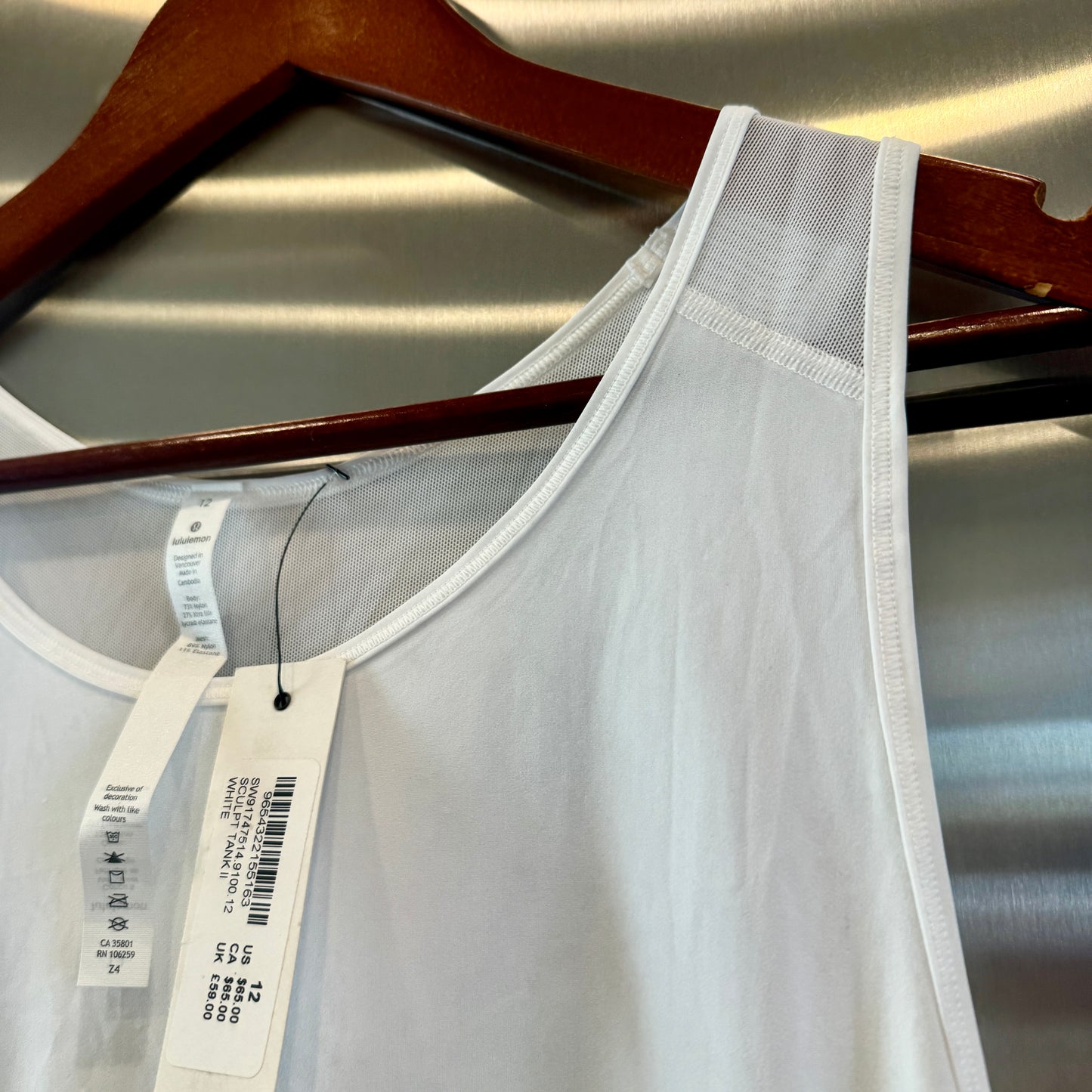 Lululemon Sculpt Tank Top II White Collab x Soul Cycle Discontinued Style