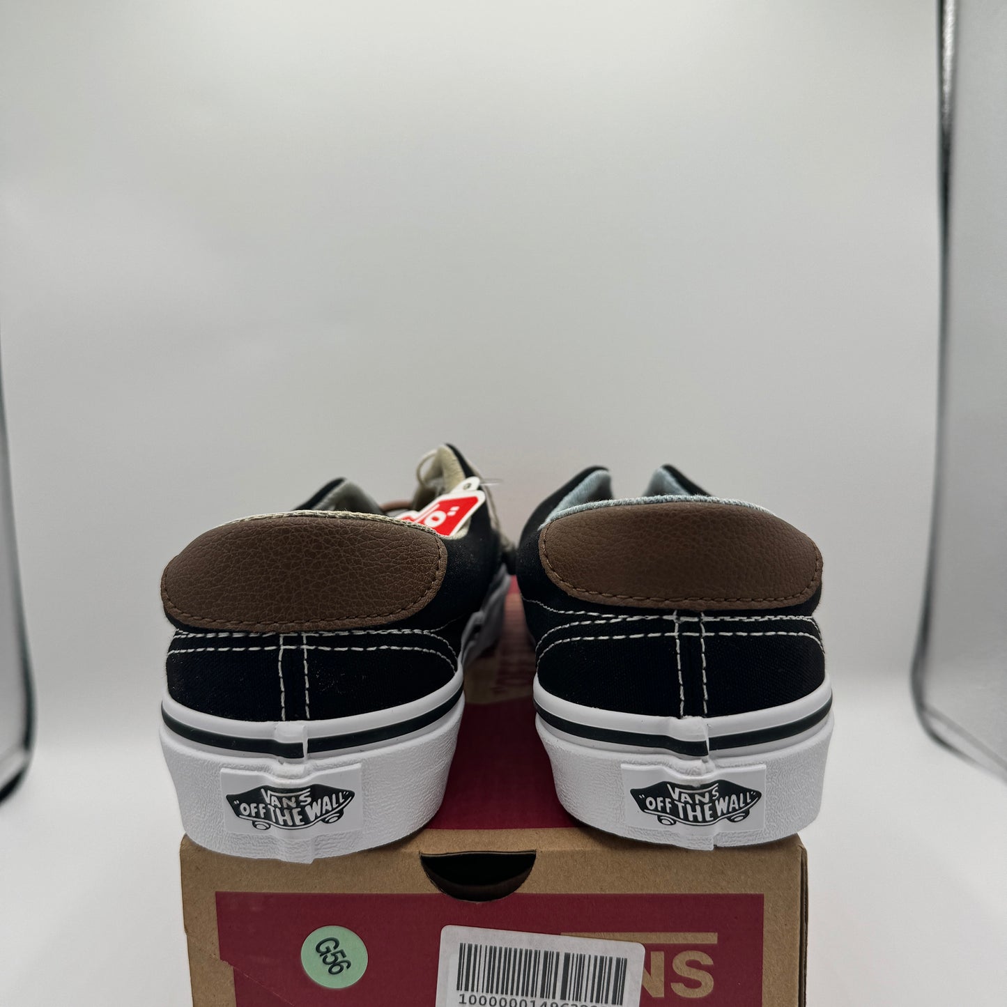 Vans Classic Era 59 Sneakers in Black C & L Acid Denim Brown Leather Trim