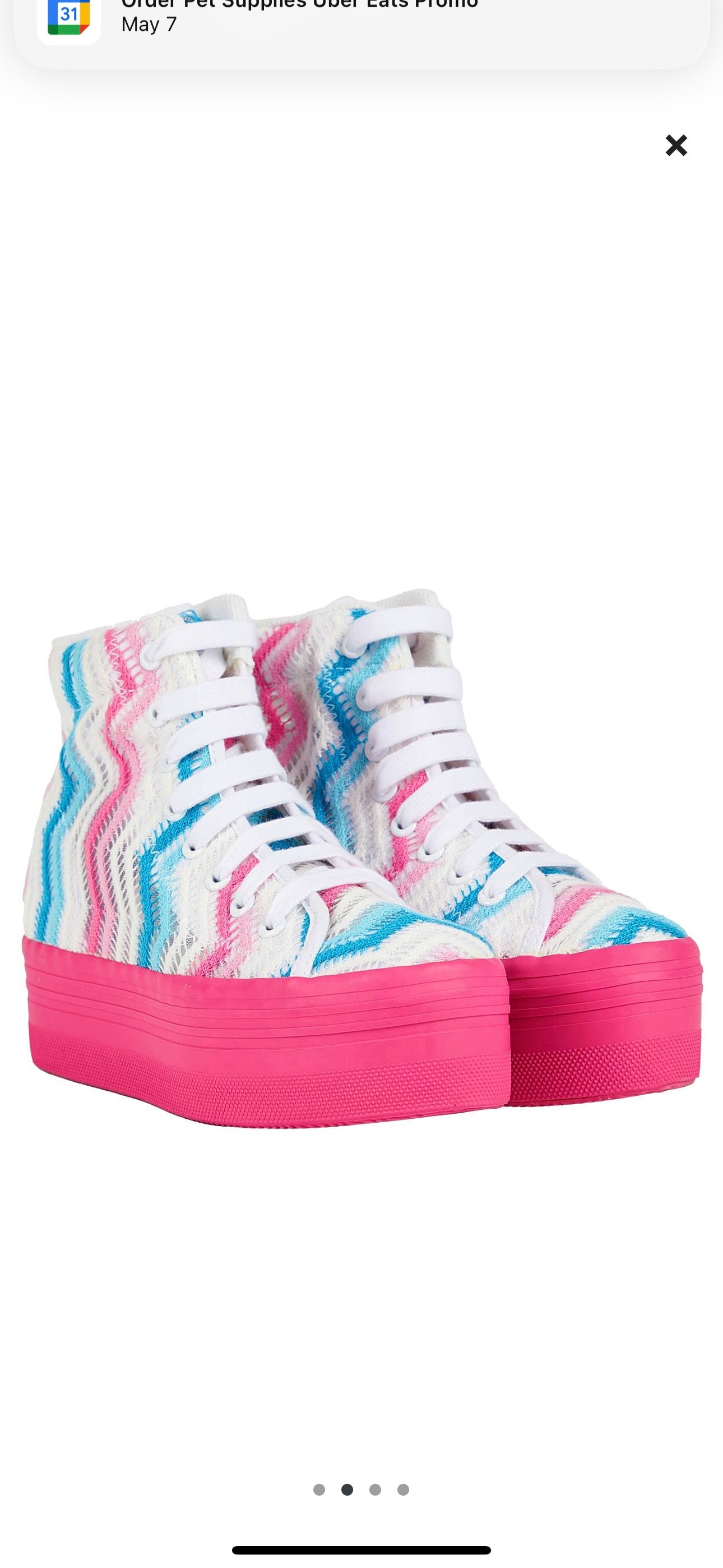 Jeffrey Campbell JC Play Homg Platform High Top Sneakers Crochet Multi pink