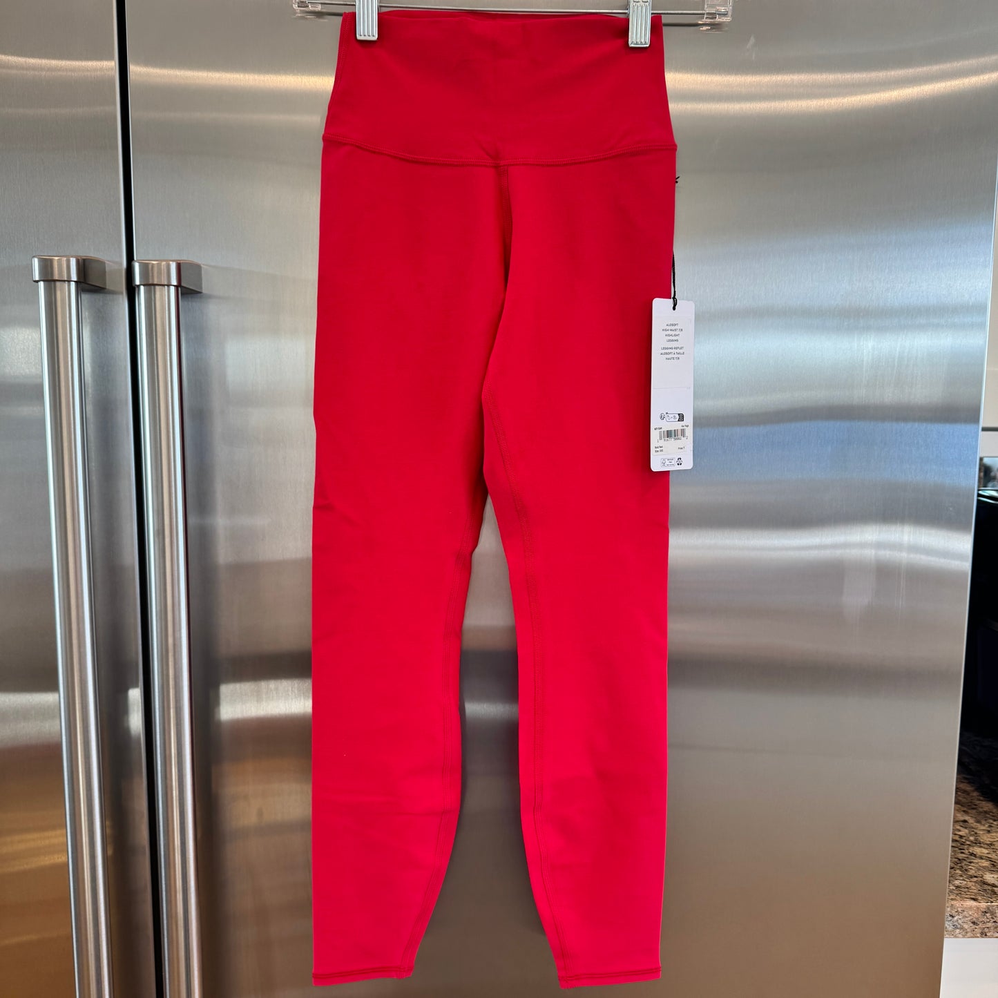 Alo Bold Red Alosoft Leggings High Waisted 7/8 Pants
