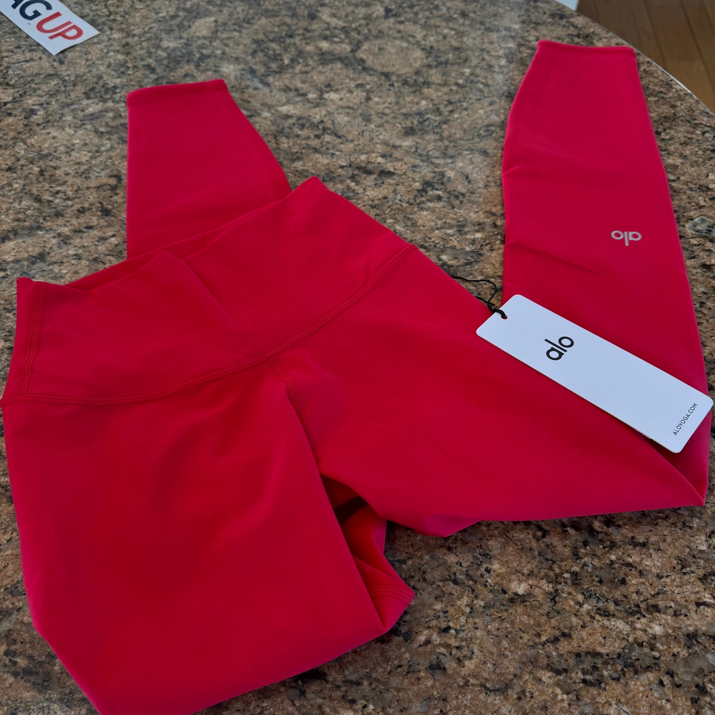 Alo Bold Red Alosoft Leggings High Waisted 7/8 Pants