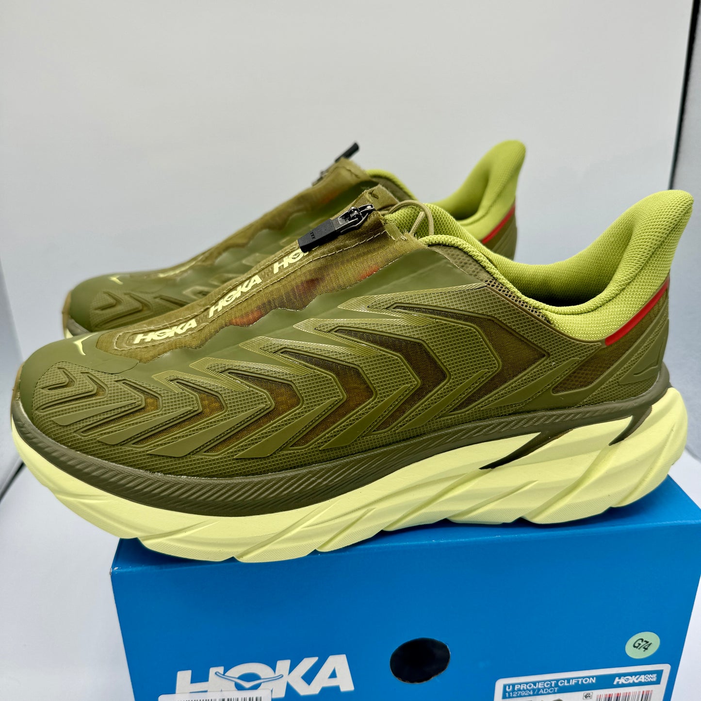 Hoka Project Clifton Avocado Dark Citron Unisex Shoes ADCT Olive Green