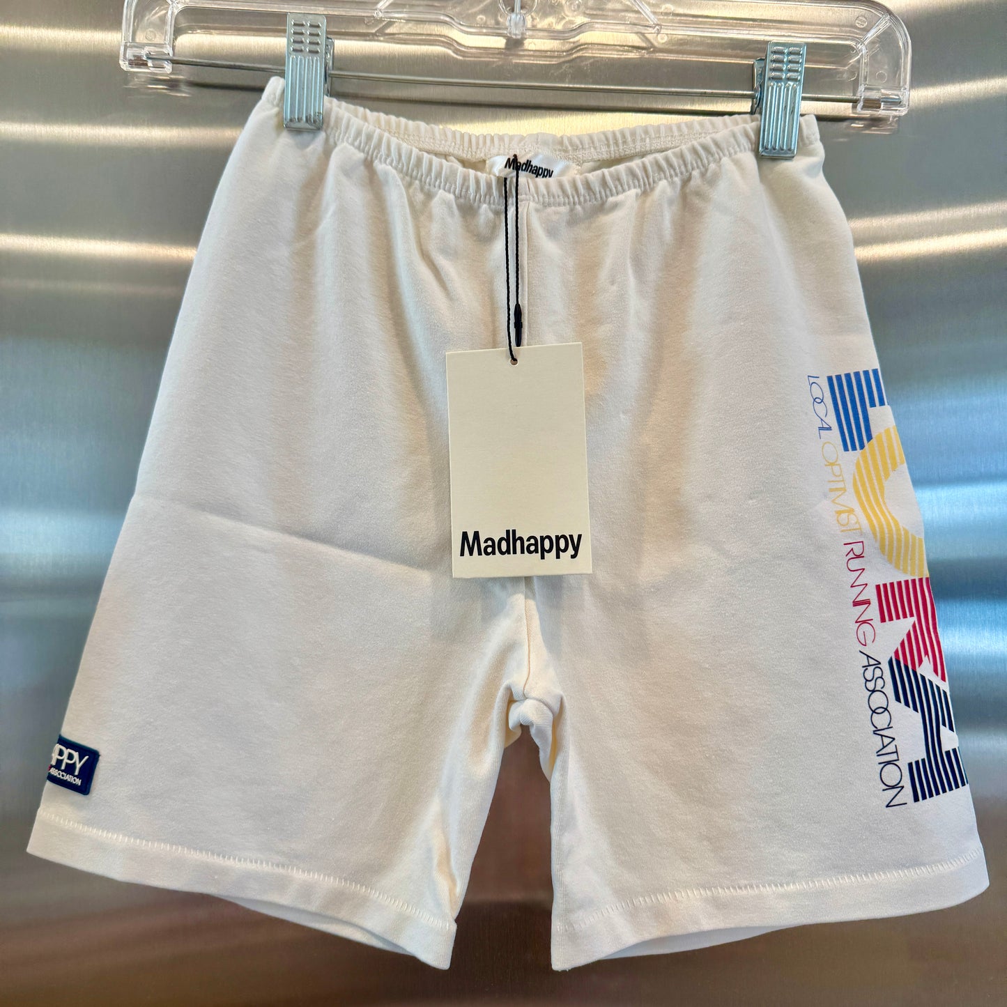 MadHappy Local Optimist Run Club Biker Shorts in Marshmallow / Cream