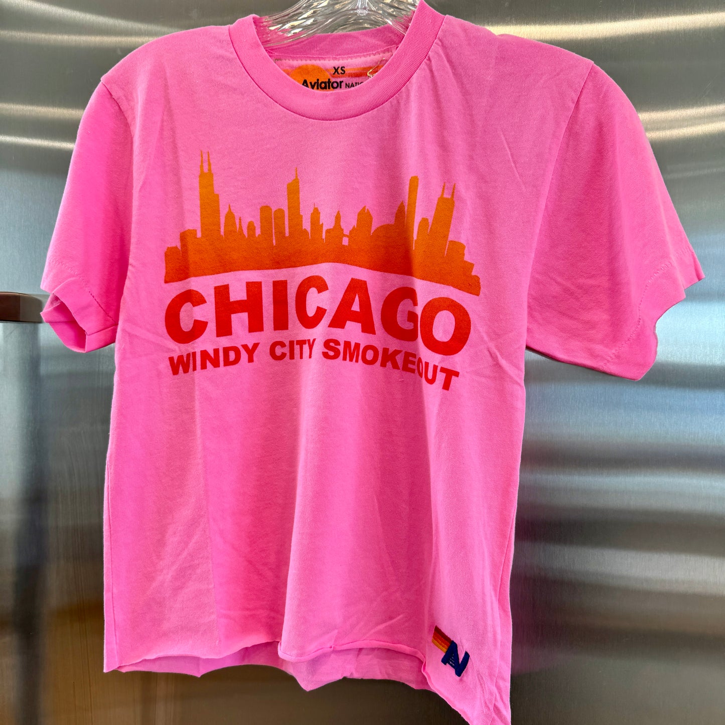 Aviator Nation Windy City Smokeout Festival Neon Pink Crop Top Chicago