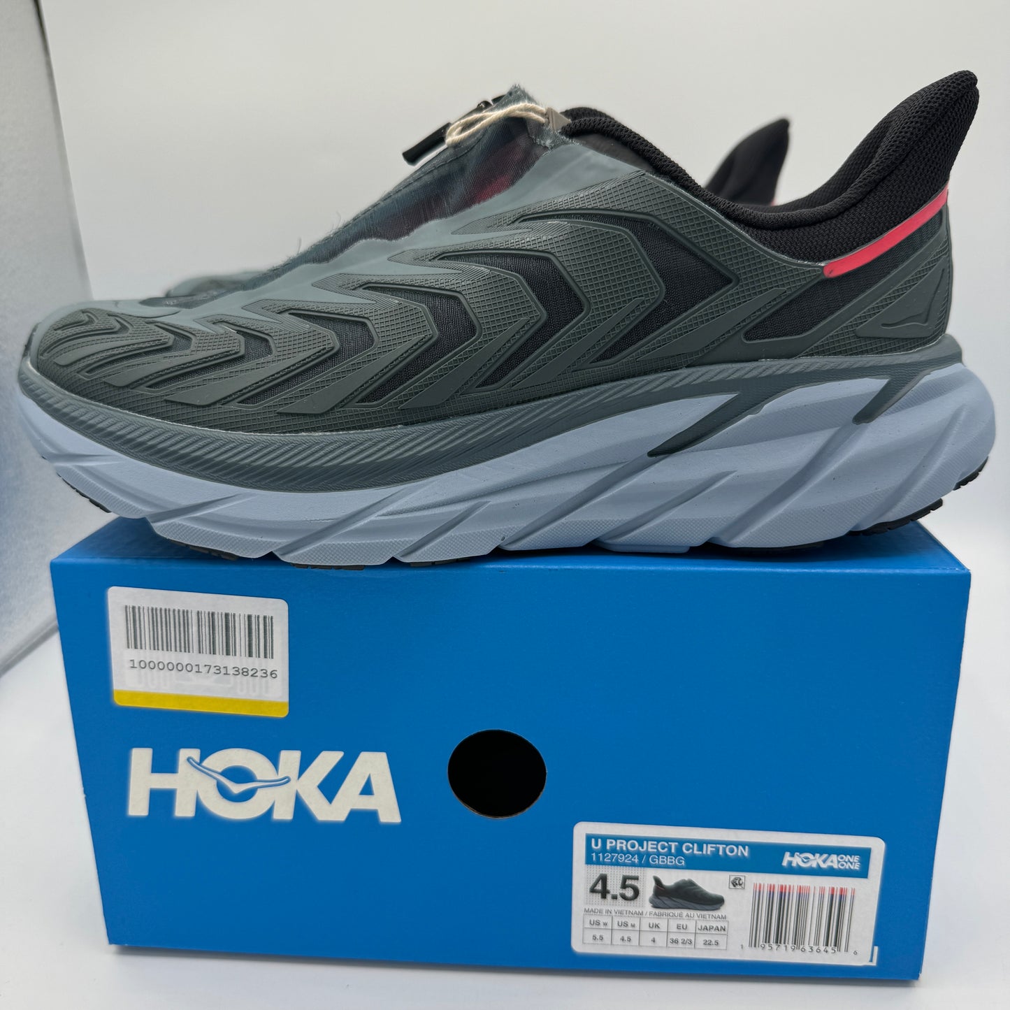 Hoka Project Clifton Unisex Shoes - Lead / Navy Goblin GBBG Blue