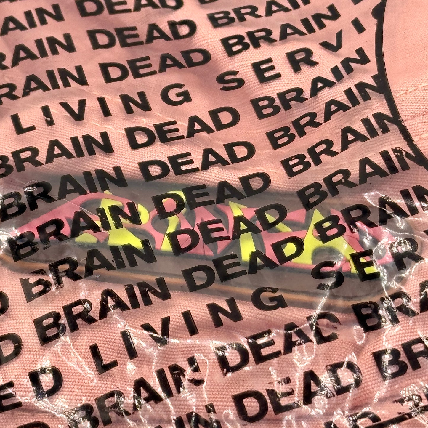 Brain Dead Pink Bucket Hat Coral Unisex Rubber Patches