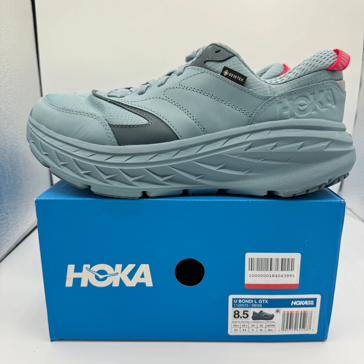 Hoka Bondi L Leather GTX GoreTex U Unisex , Stone Goblin Blue Cushioned Shoes