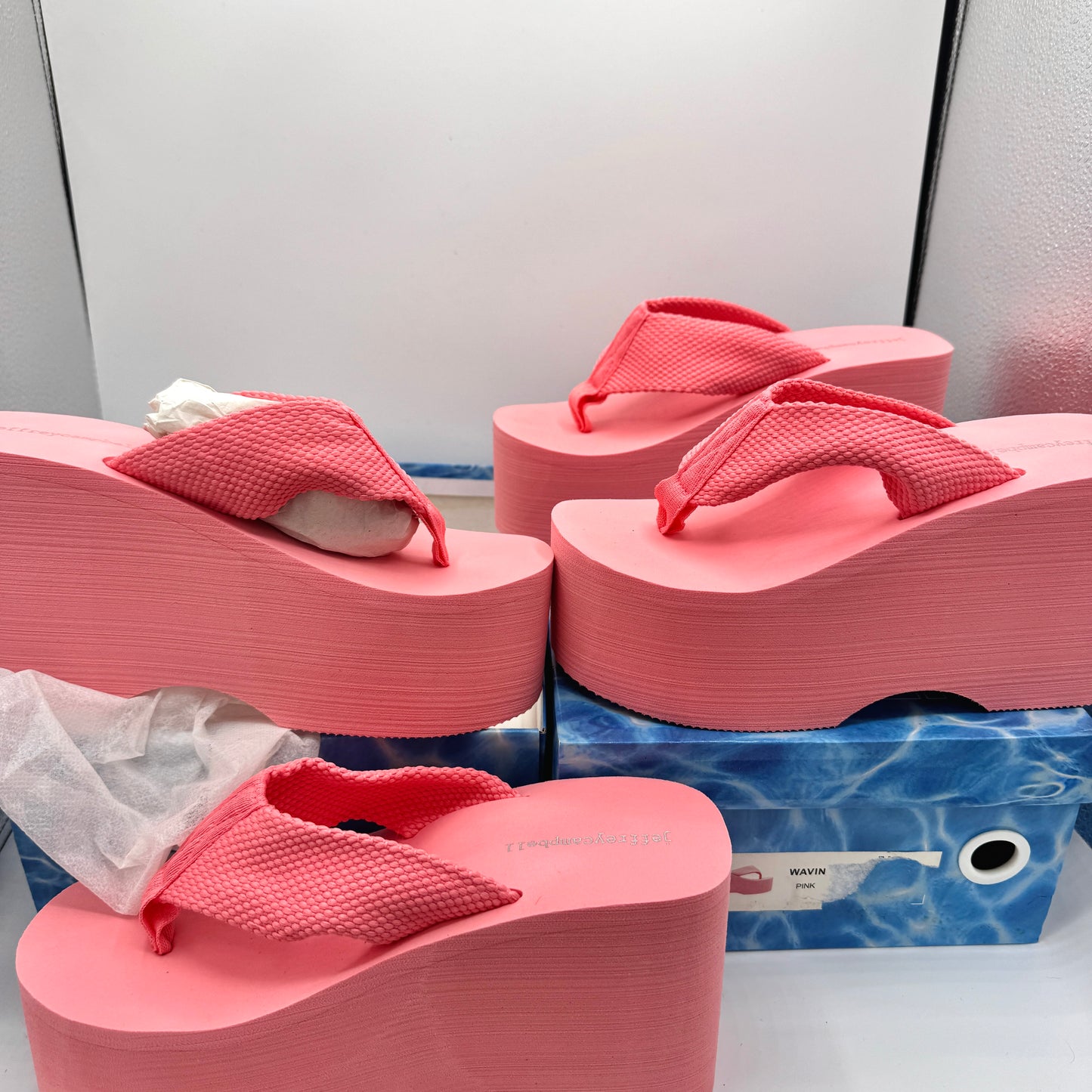 Jeffrey Campbell BUNDLE (2 Pairs) Wavin Platform Sandals Pink