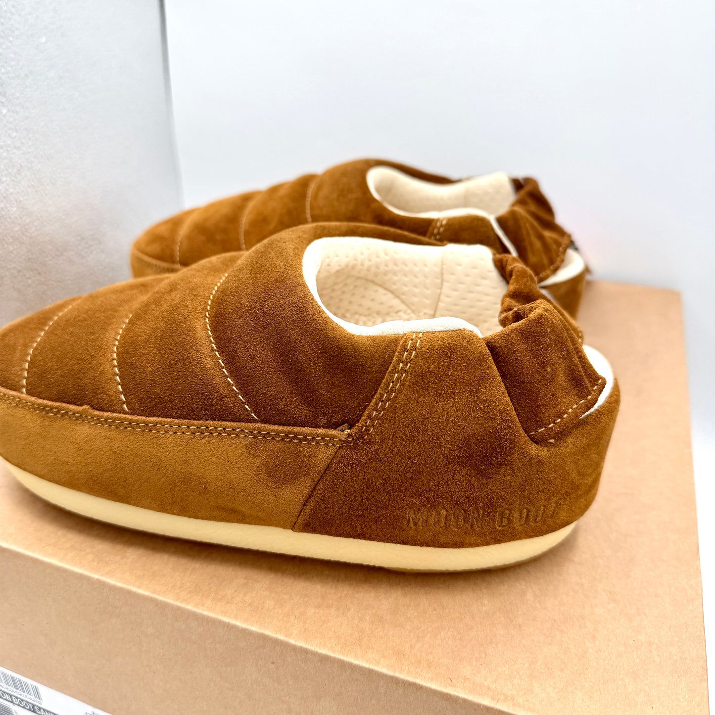 Moon Boot Evolution Slipper in Tan Suede Mule