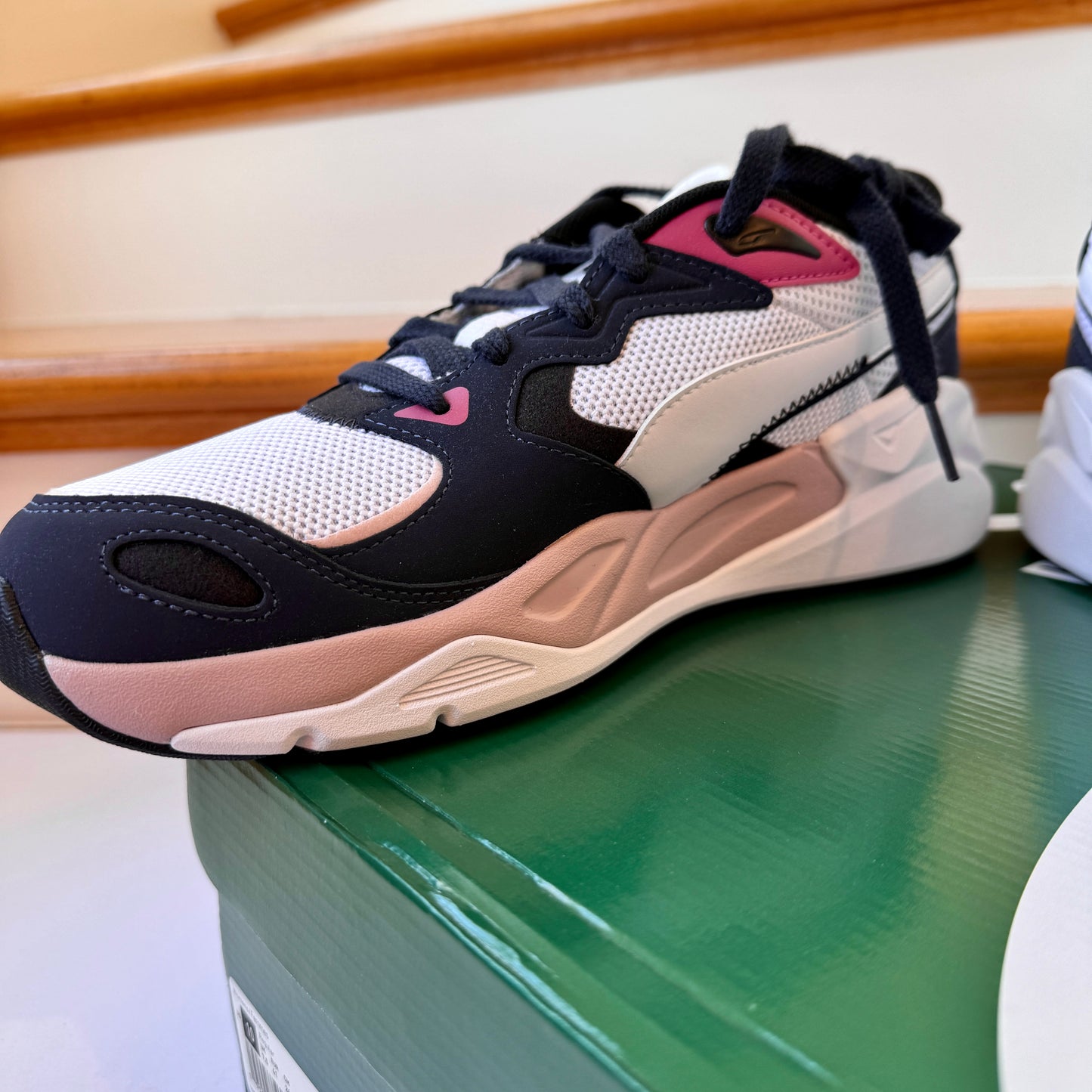 Puma TRC Mira Block Athletic Shoes Navy Blue / Pink Womens Sneakers