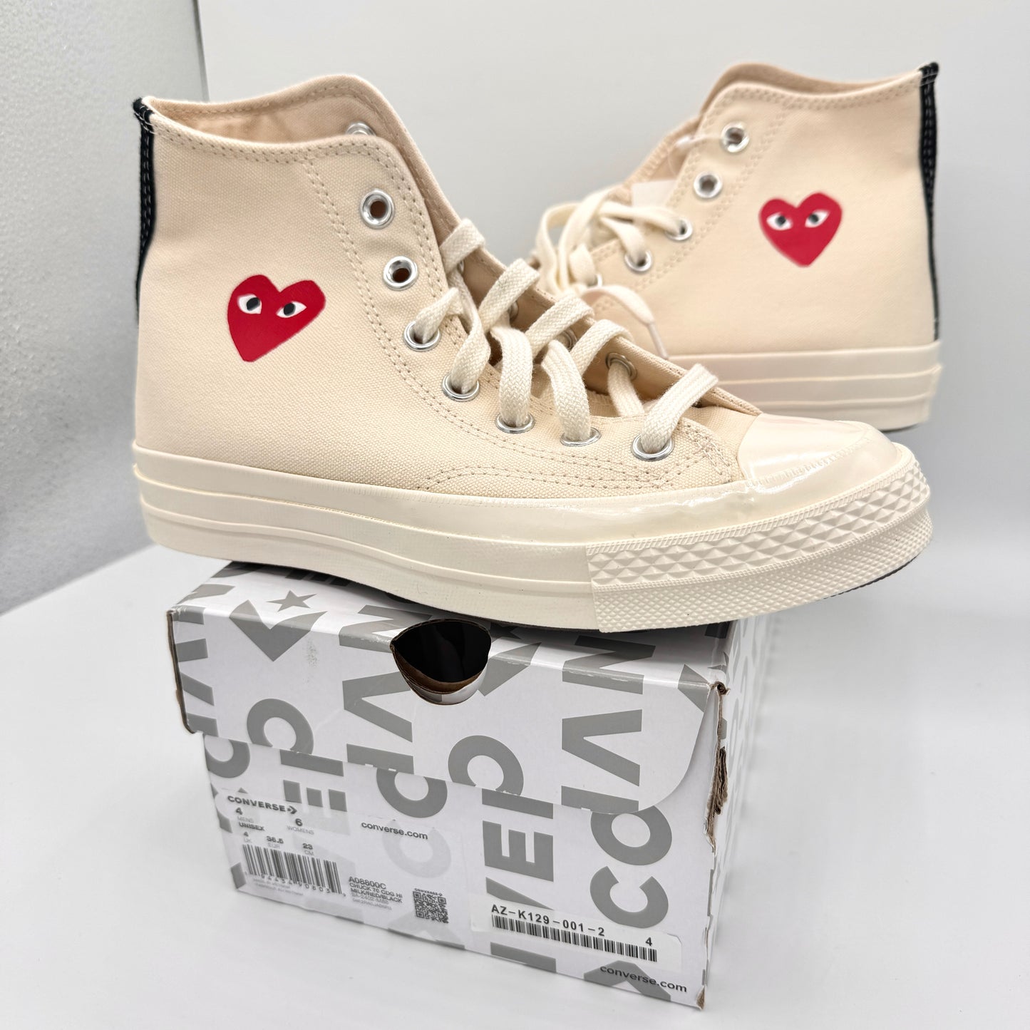 Commes Des Garçons CDG Play Converse High Top Chuck 70 Heart Sneaker