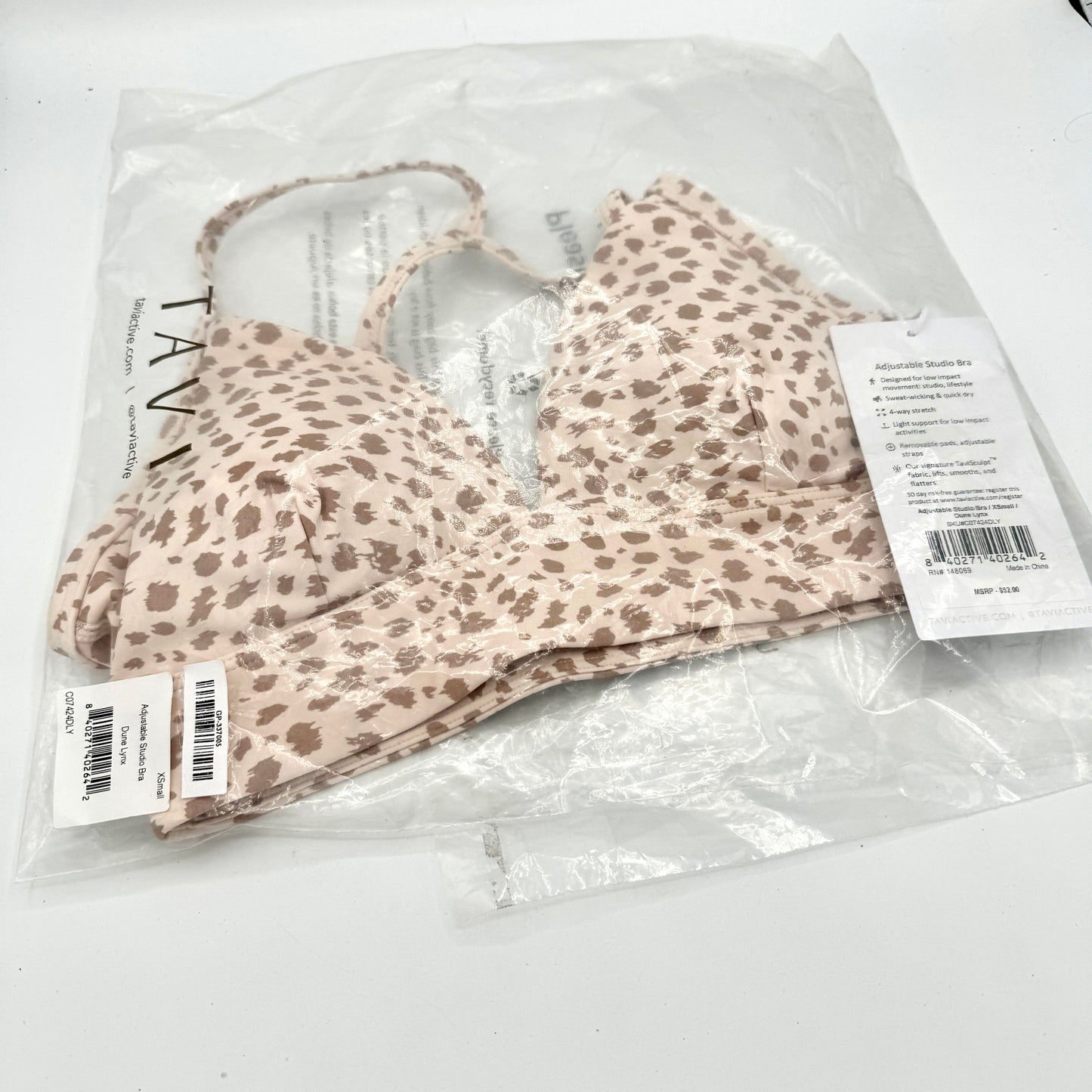 Tavi Adjustable Studio Sport Bra in Dune Lynx Cream Cheetah Print Yoga Top