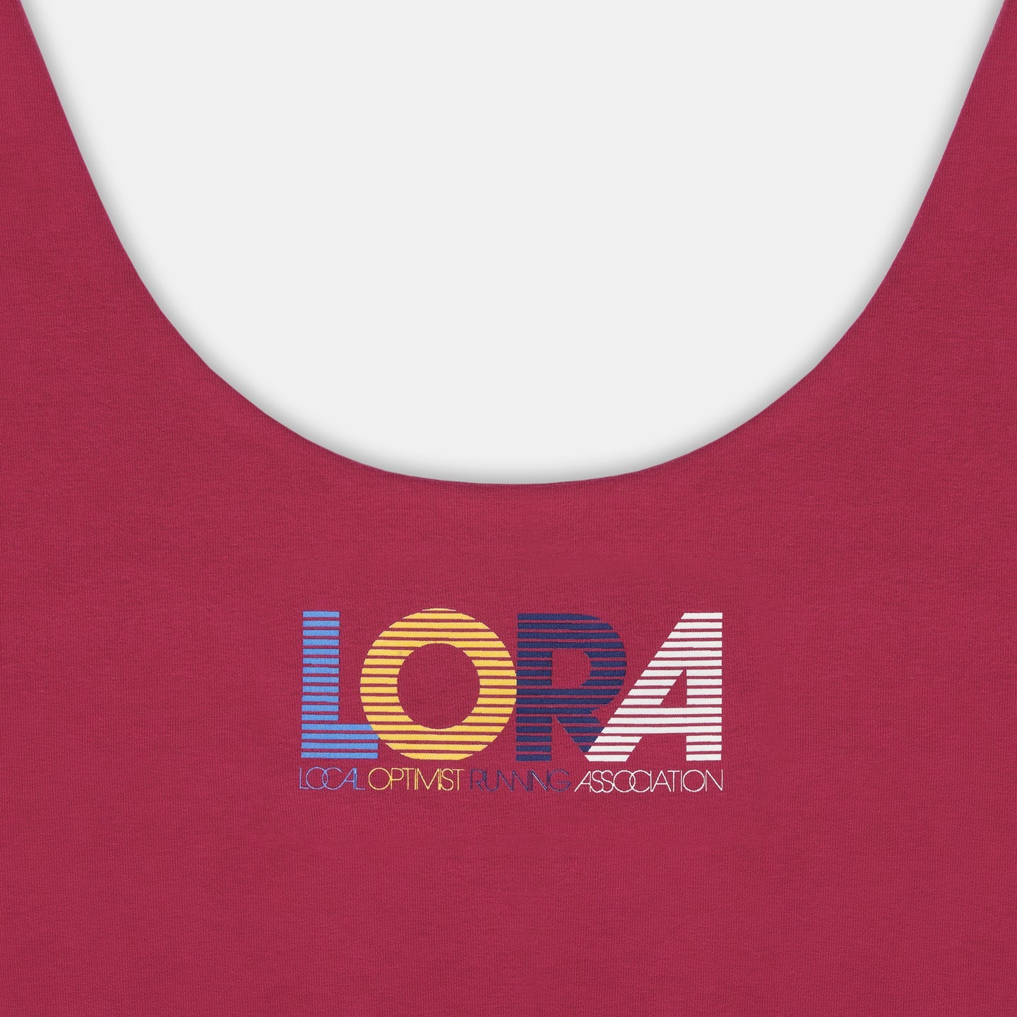 MadHappy Local Optimist Run Club Top Biker Athletic Tank in Magenta Peony
