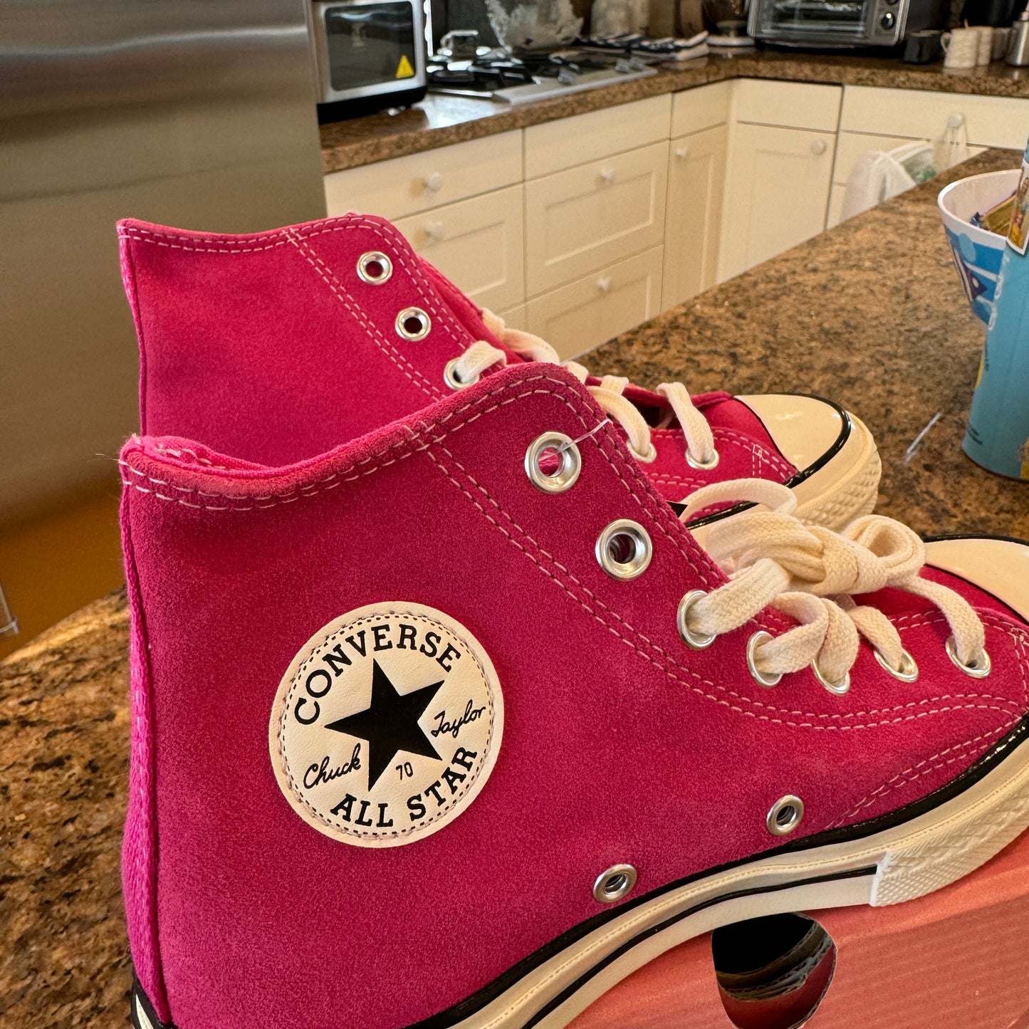 Converse Suede Chuck 70 Magenta Pink High Top Leather Sneakers Lace Up Shoes