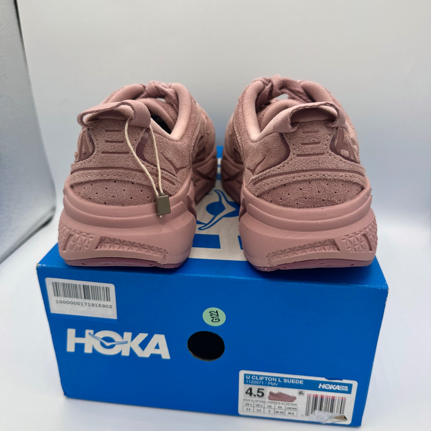 Hoka Clifton L Suede Unisex NEW Leather Athletic Shoes Pale Mauve Pink PMV