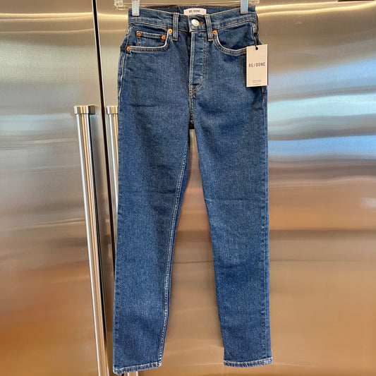 Redone 90s High Rise Ankle Crop in Western ( dark wash ) Rinse Re/Done Denim