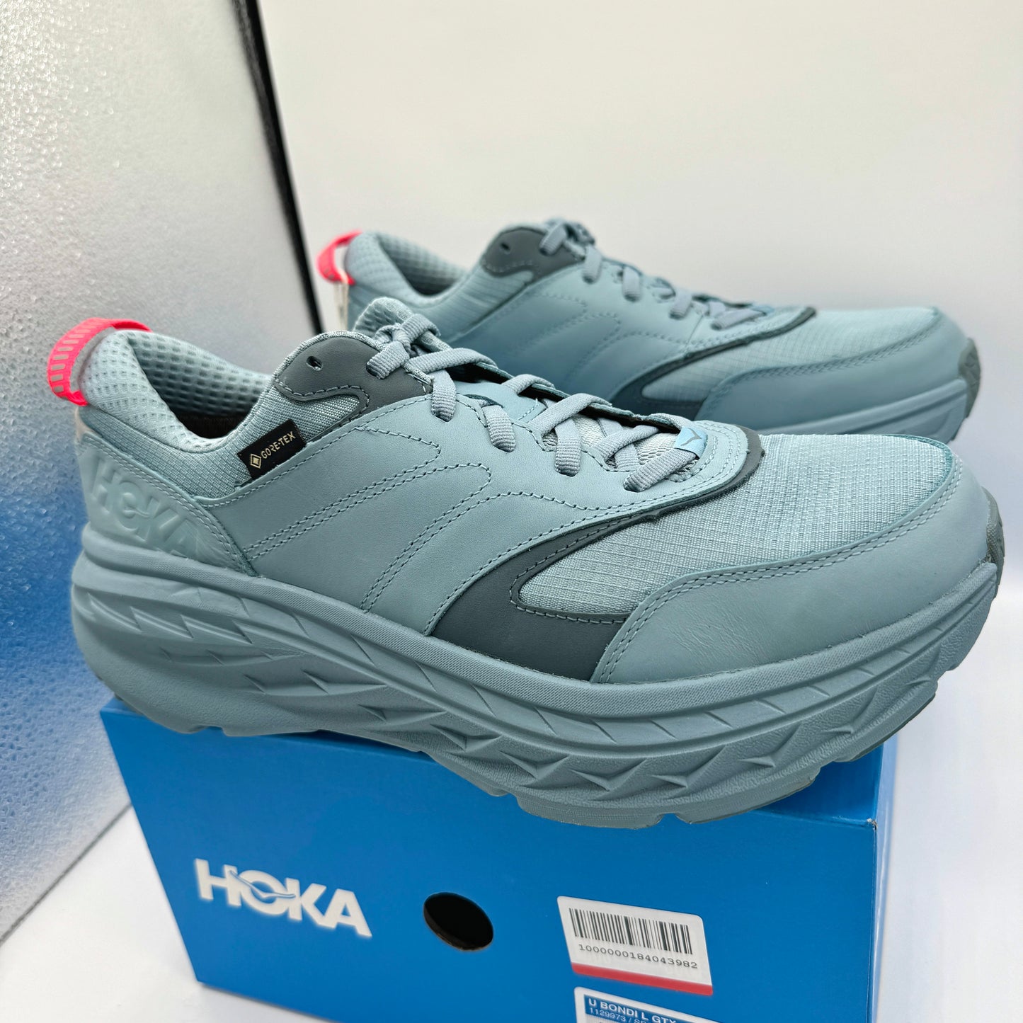 Hoka Bondi L Leather GTX GoreTex U Unisex , Stone Goblin Blue Cushioned Shoes