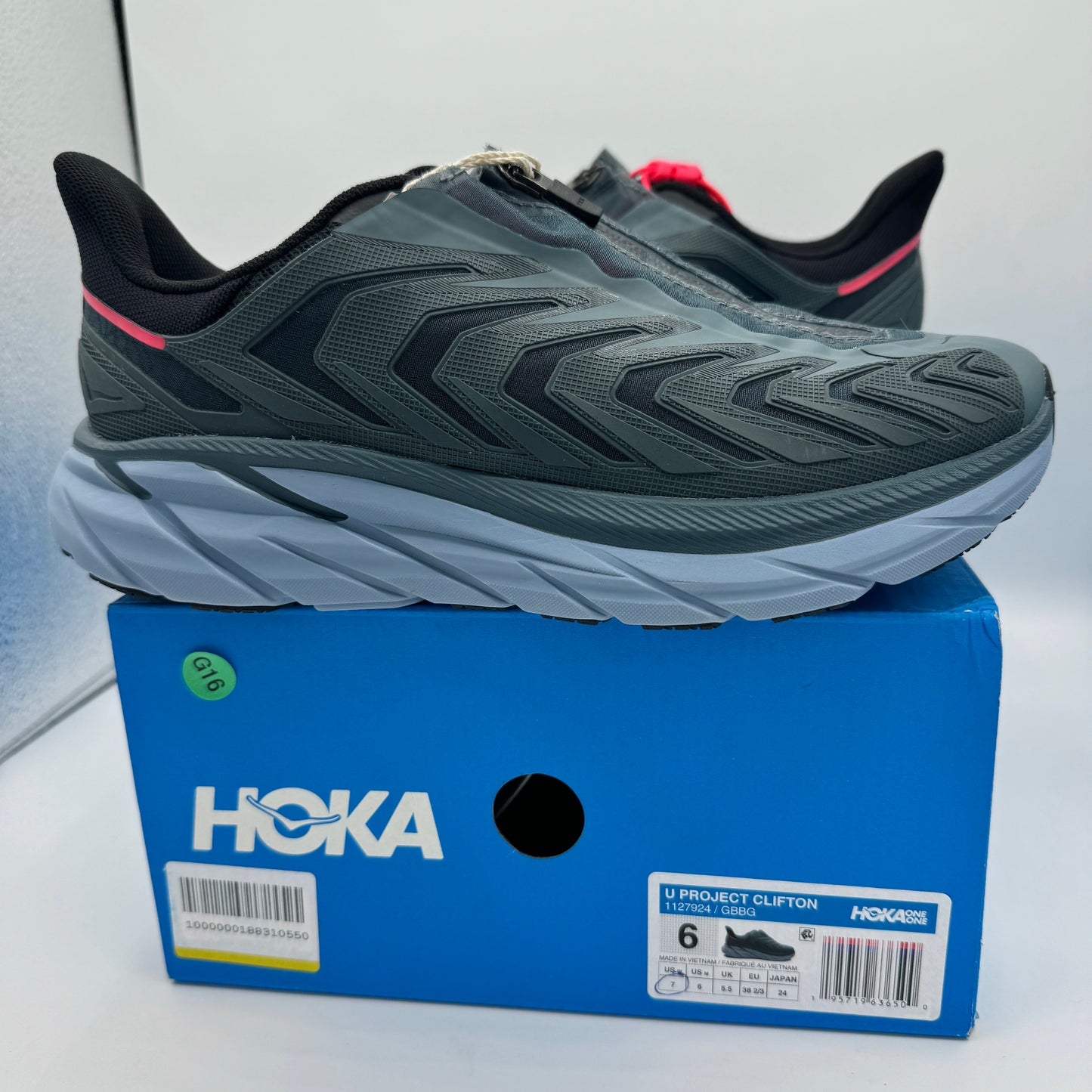 Hoka Project Clifton Unisex Shoes - Lead / Navy Goblin GBBG Blue