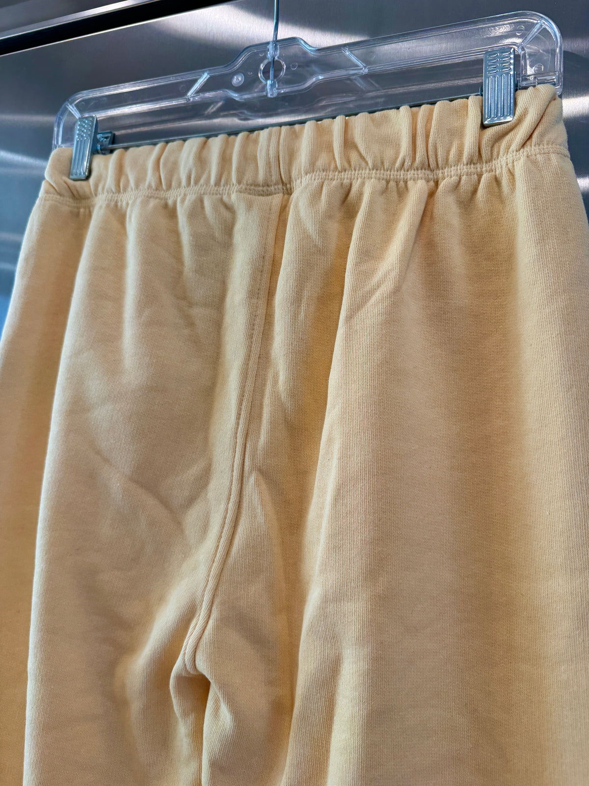 Ganni Isoli Sweatpants in Yellow French Terry Cotton with embroidered logo