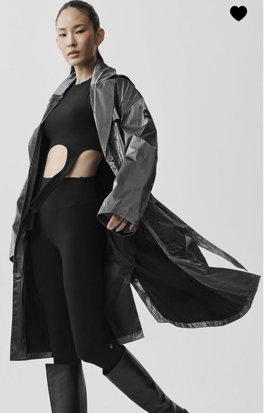 Alo Yoga Metallic Break Line Trench Jacket - Silver , Rain Resistant