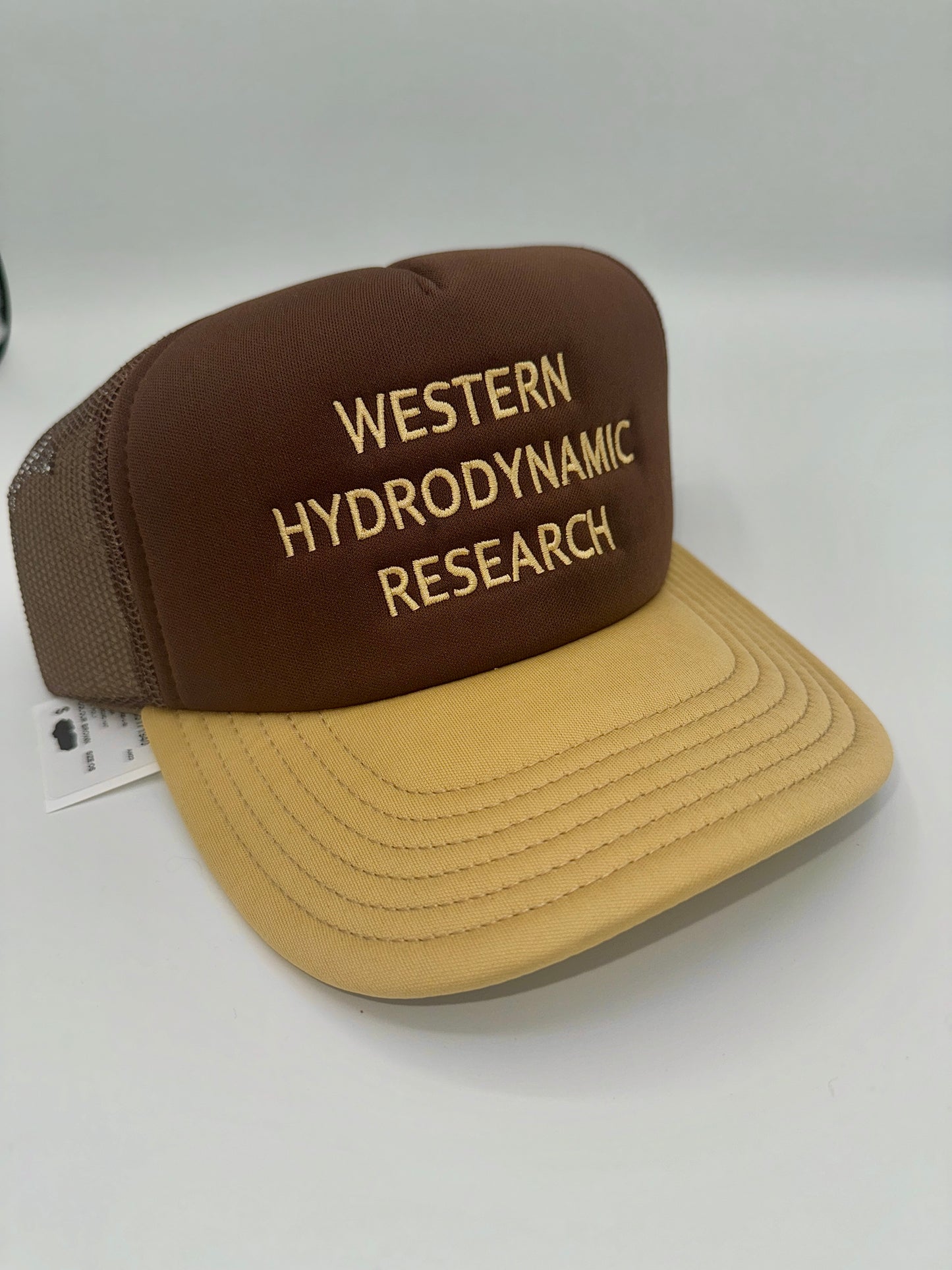 Western Hydrodynamic Research Trucker Hat Otto Promotional Logo Embroidered Brown