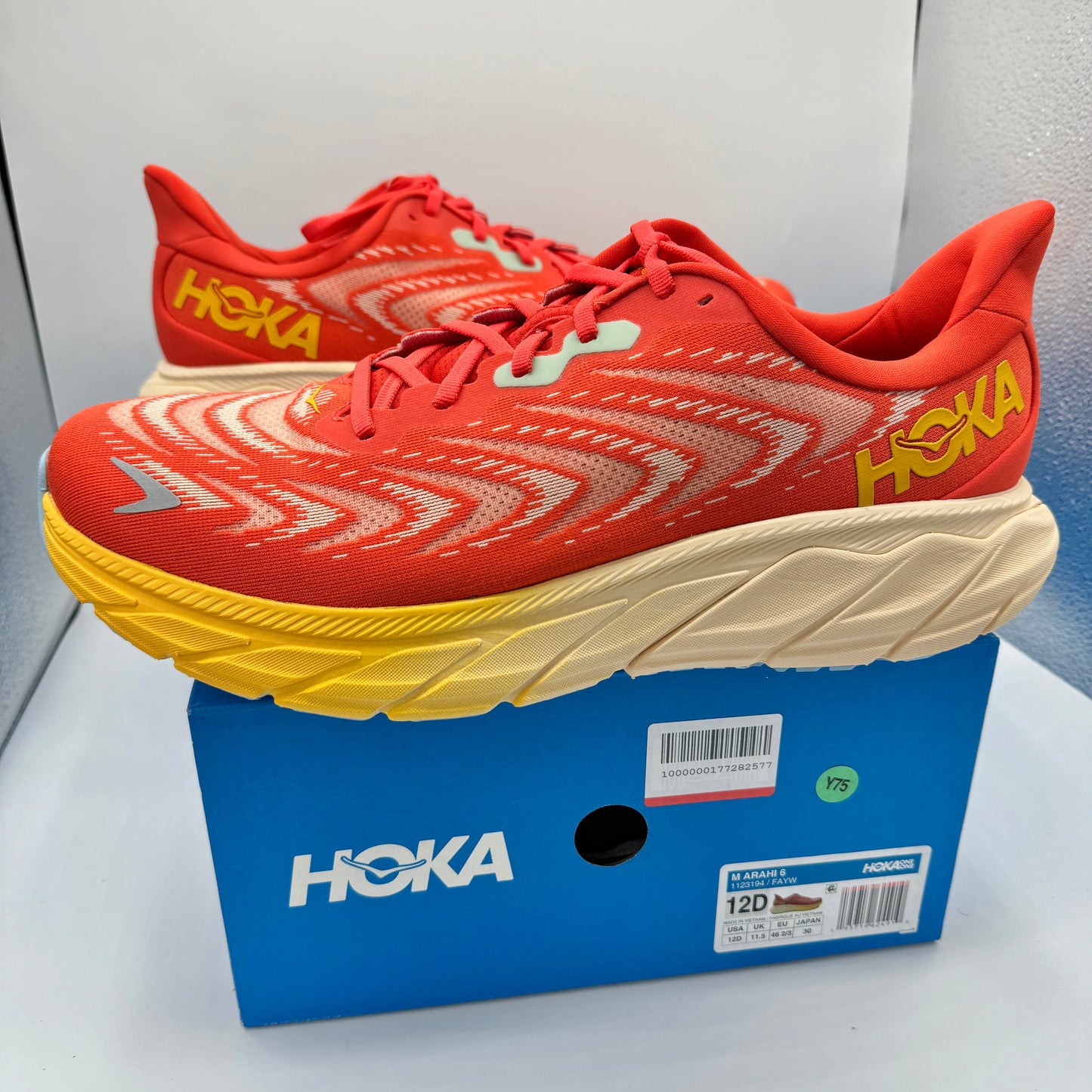 Hoka Arahi 6 Running Shoes in Fiesta Orange / Amber Yellow , Men’s Brand New