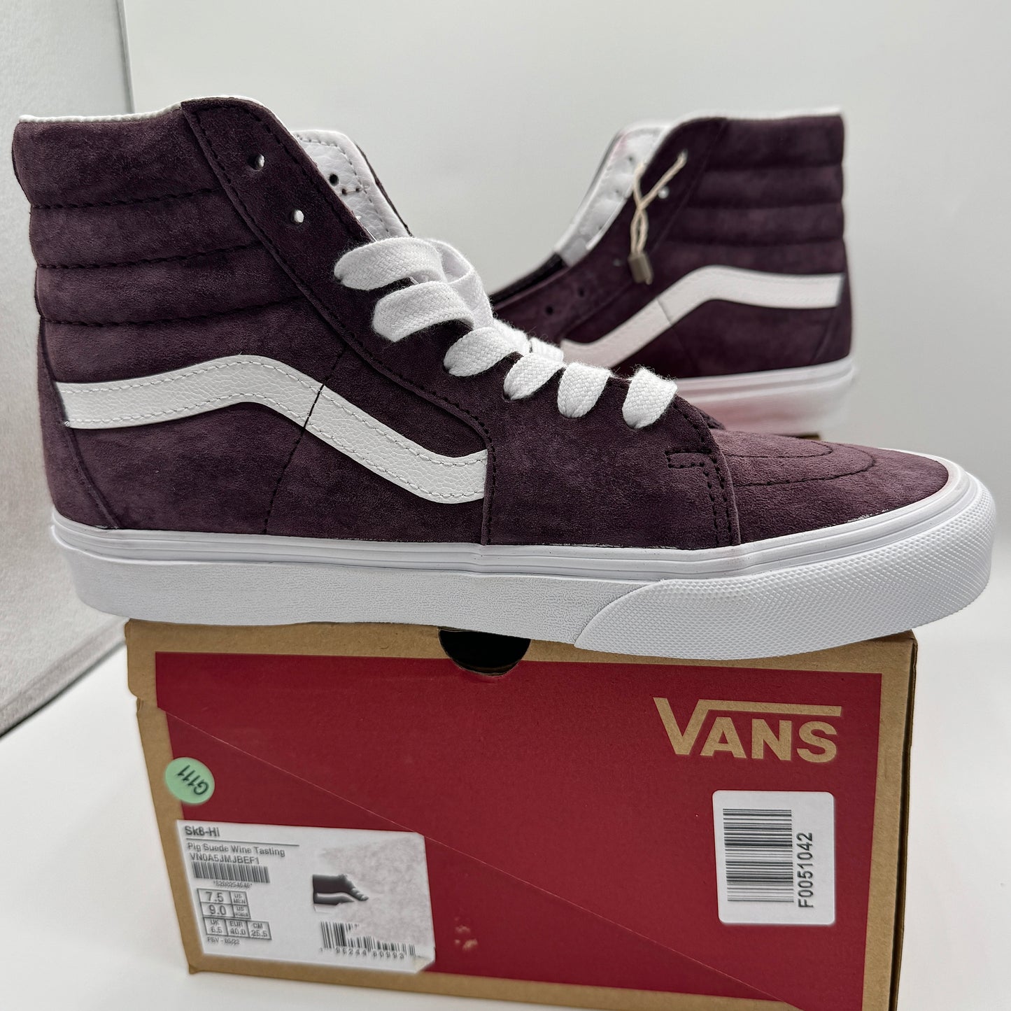 Vans Sk8 Hi Pig Suede Wine Tasting Dark Purple Skate Sneakers High Tops