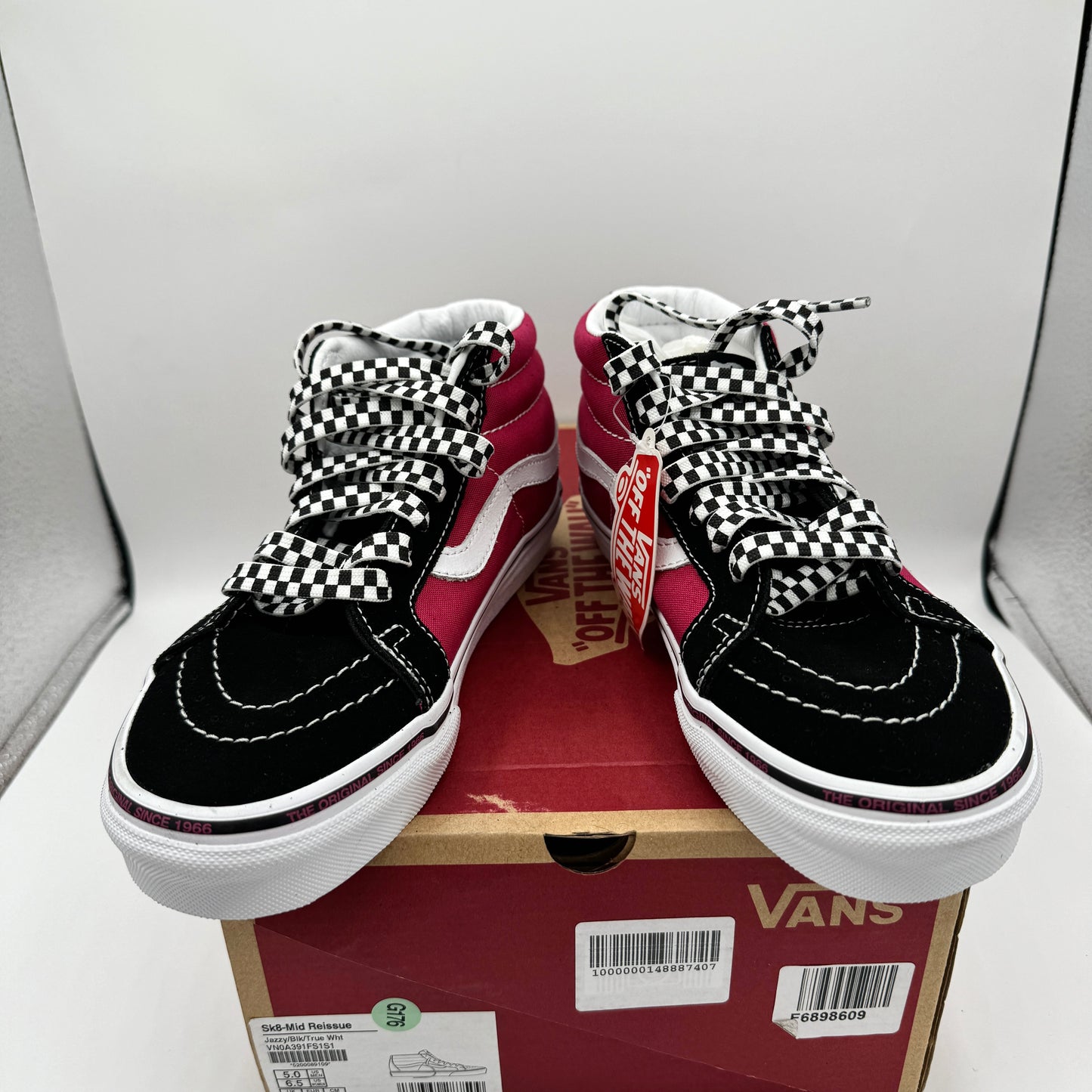 Vans Sk8 Mid Reissue Jazzy Magenta Black white skate sneakers maroon red