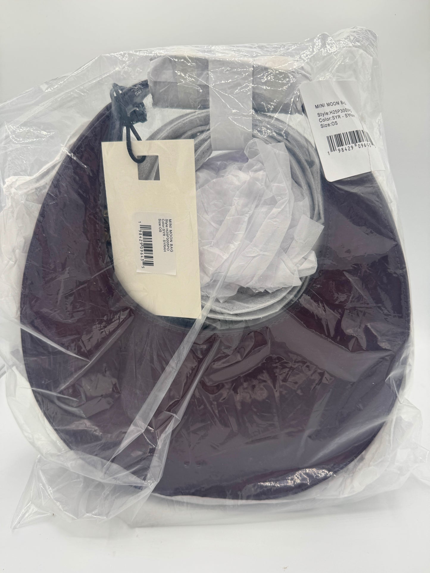 Staud Mini Moon Purse in Syrah Burgundy Leather, Crossbody Bag