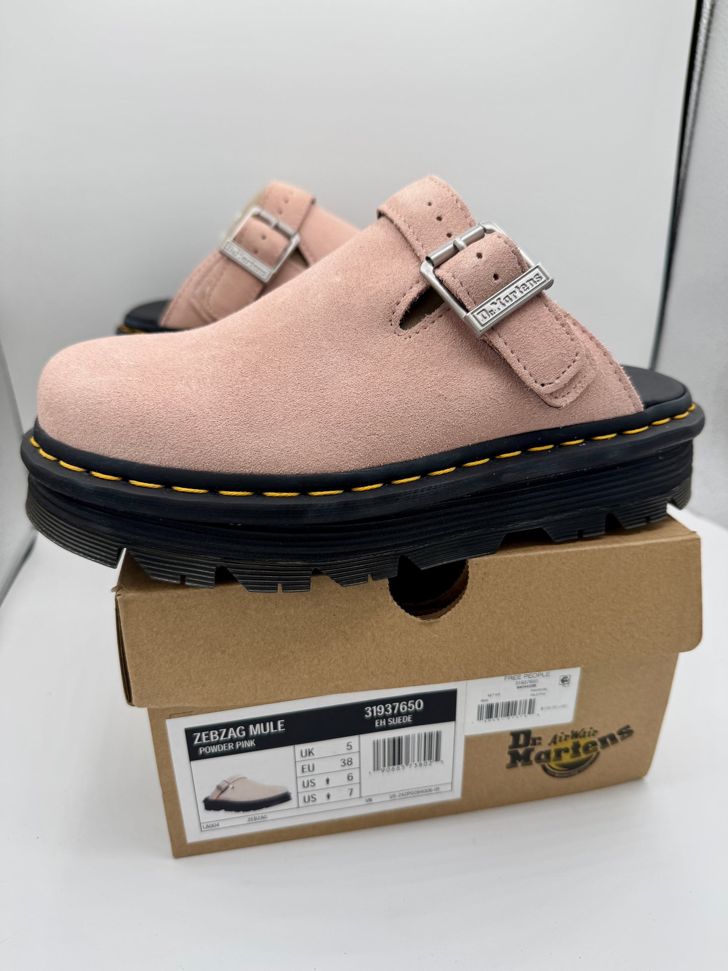 Dr Martin Zebzag Mule Unisex , Powder Pink