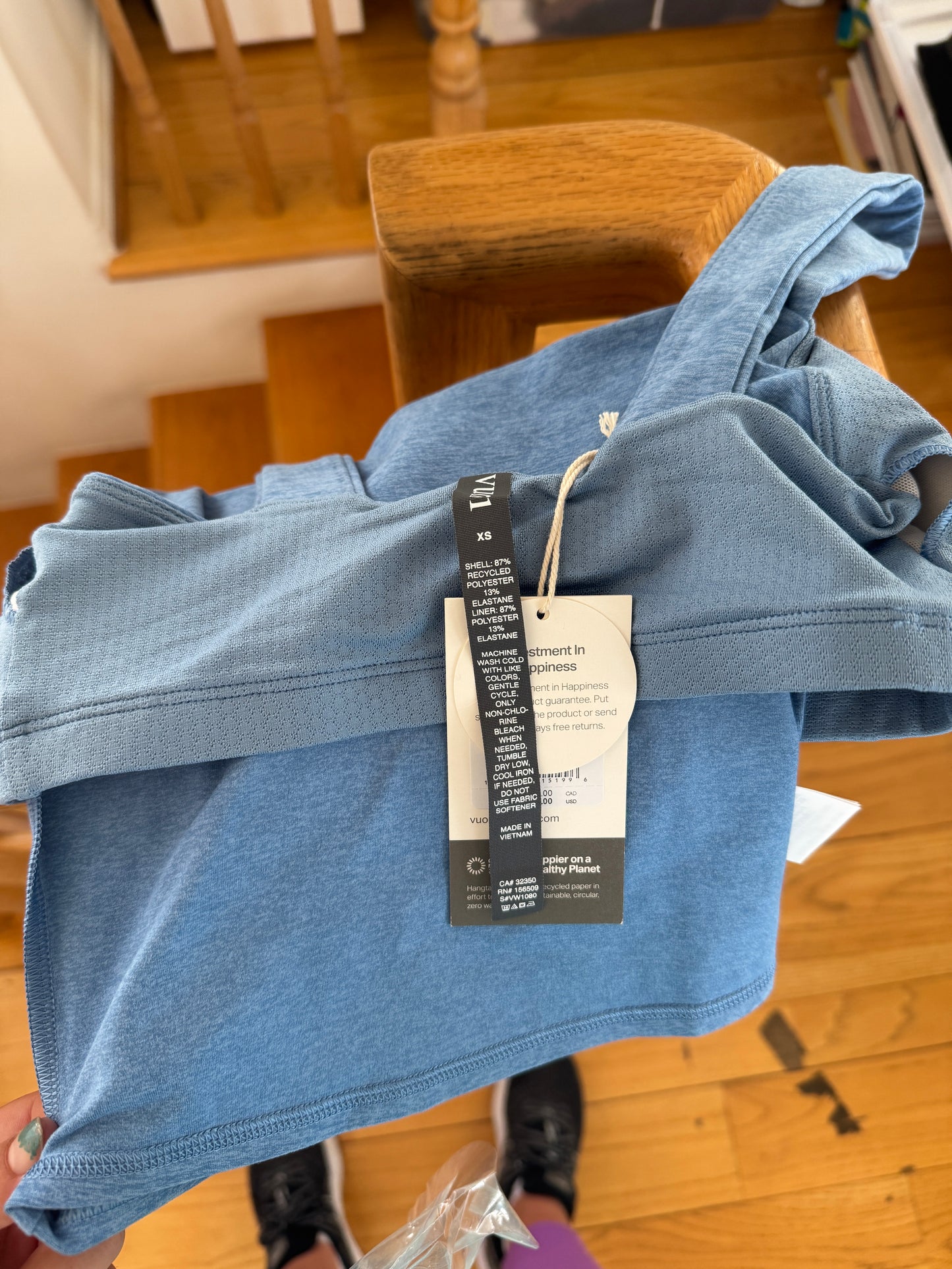 Vuori Elevation Square Neck Tank in Isle Blue Heather - Women’s