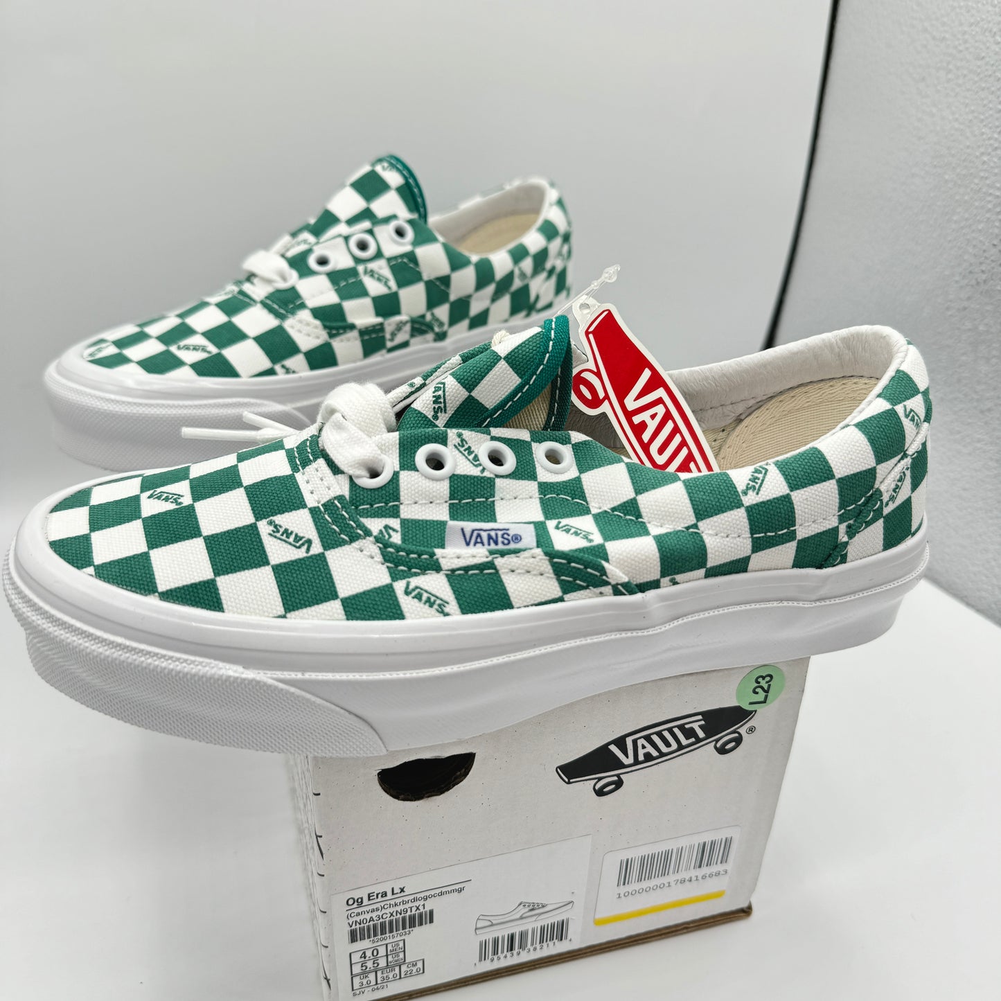 Vans OG Era LX Low Lace Up Sneakers green logo checkerboard classic sneakers