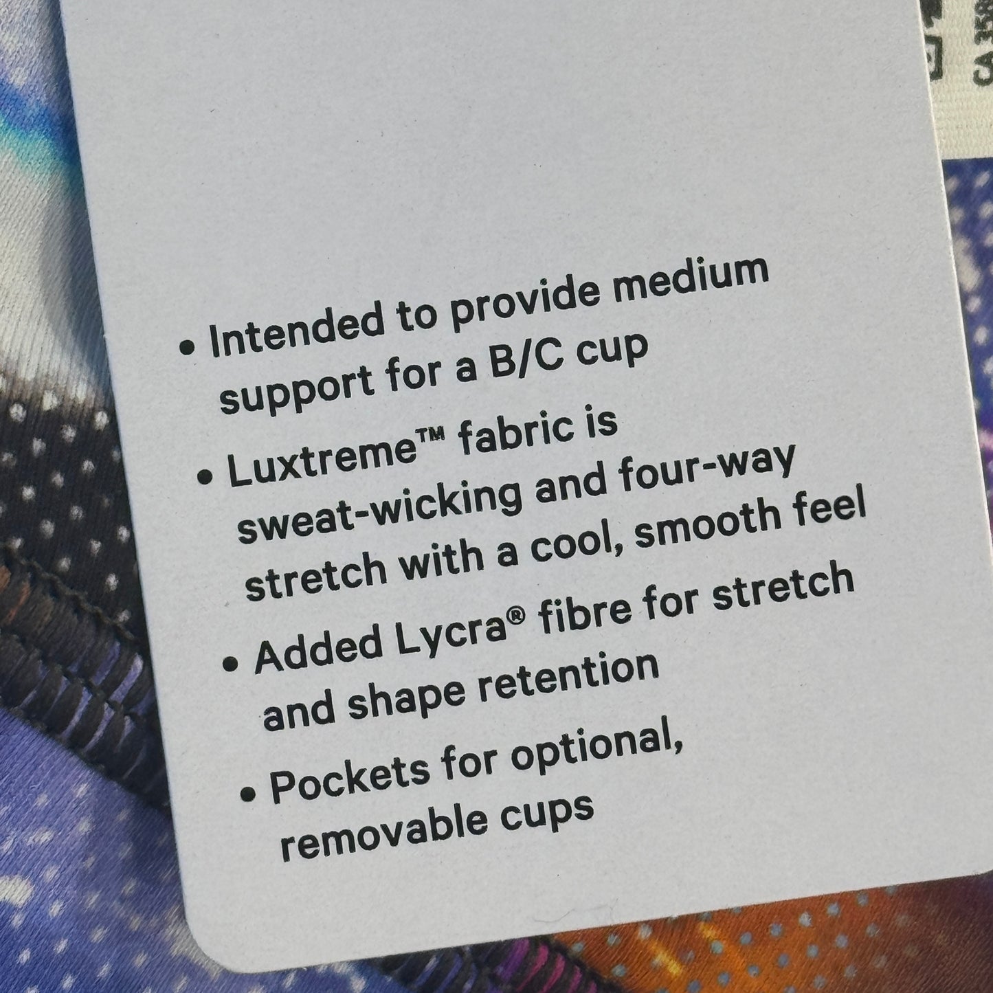 Lululemon Energy Bra Medium Support, B–D Cups in Hyper Drift Multi x Barry’s