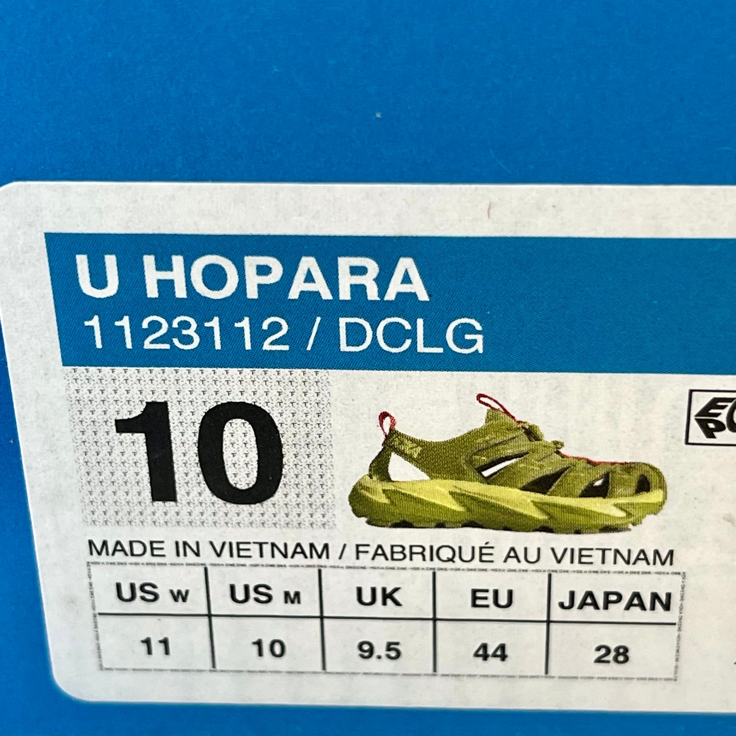 Hoka Hopara Hiking Sandal Wet / Dry shoe in Dark Citron Luminary Green