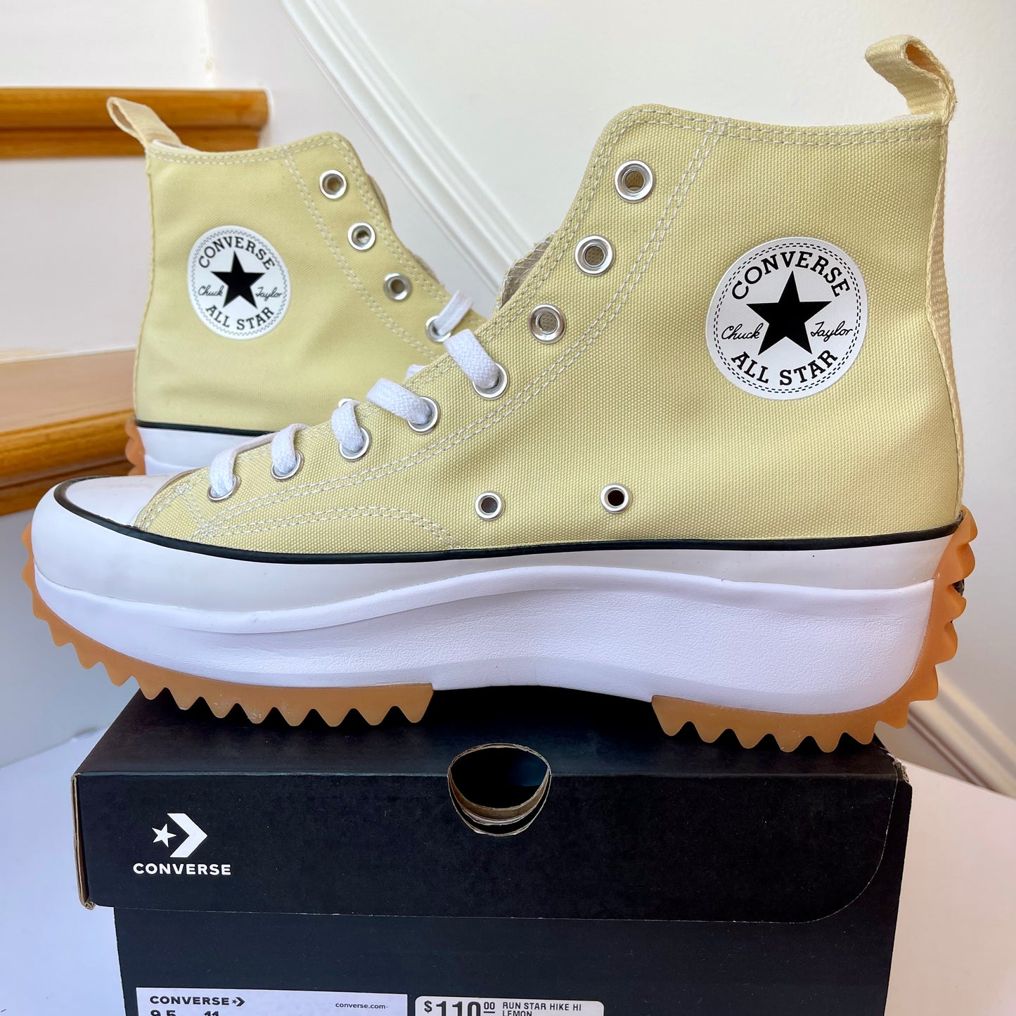 Converse Run Star Hike Platform in lemon drop , high top Chuck Taylor sneaker