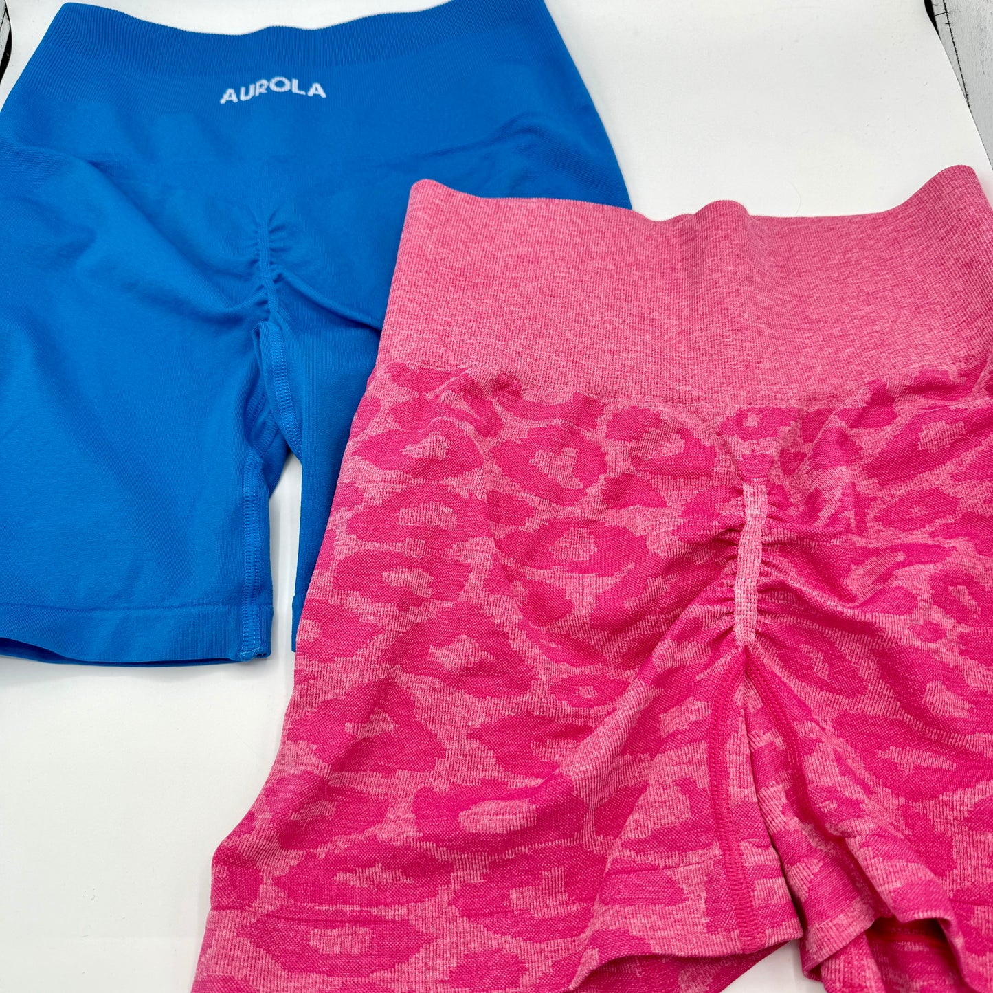 Aurola BUNDLE Workout Shorts Women’s Spandex Pink / Blue * Pre-Owned